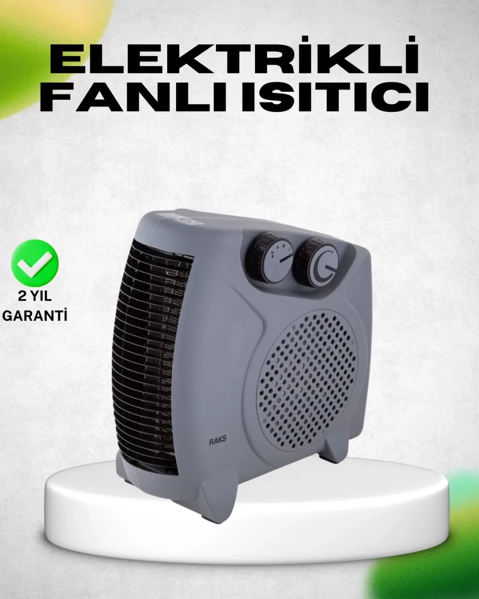 Fanlı Elektrikli Isıtıcı Termostatlı Güvenli Yanmaz Plastik Gövde - Lisinya