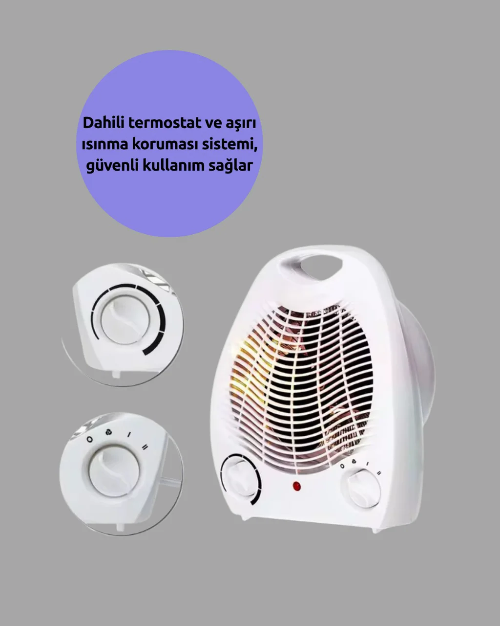 Fanlı Elektrikli Isıtıcı 3 Kademeli Isı Ayarı Ve Güvenli Kullanım