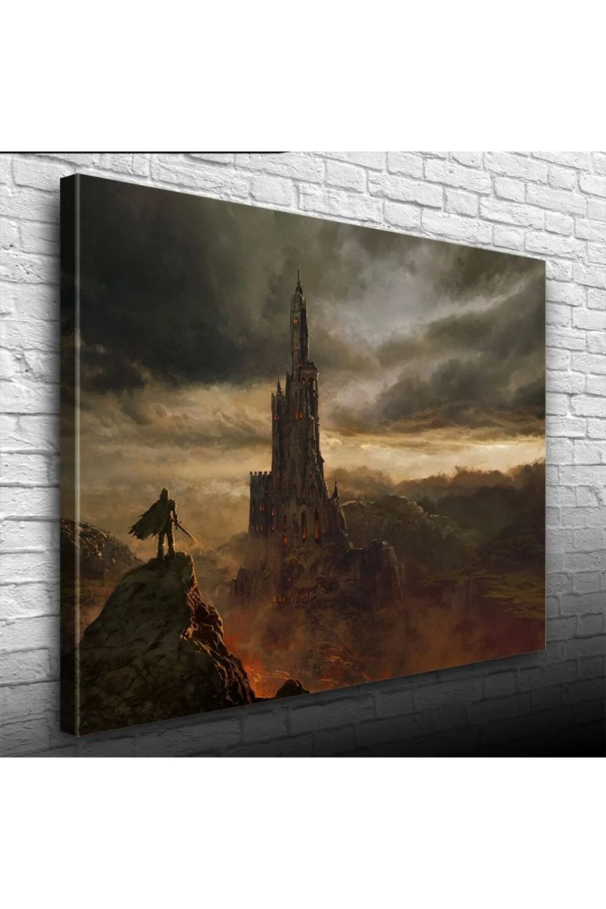 Fantastik Kayalıklara Oyulmuş Tarihi Kale Kanvas Tablo 50 x 70