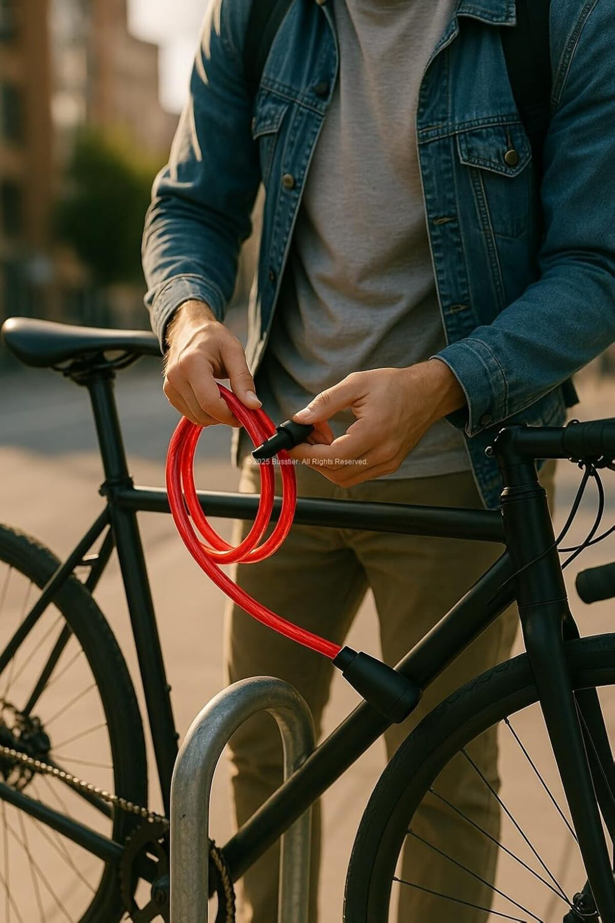 FantastikSell Busstier Bisiklet Kilidi, 80 cm Uzunluk, 12 mm Kalı