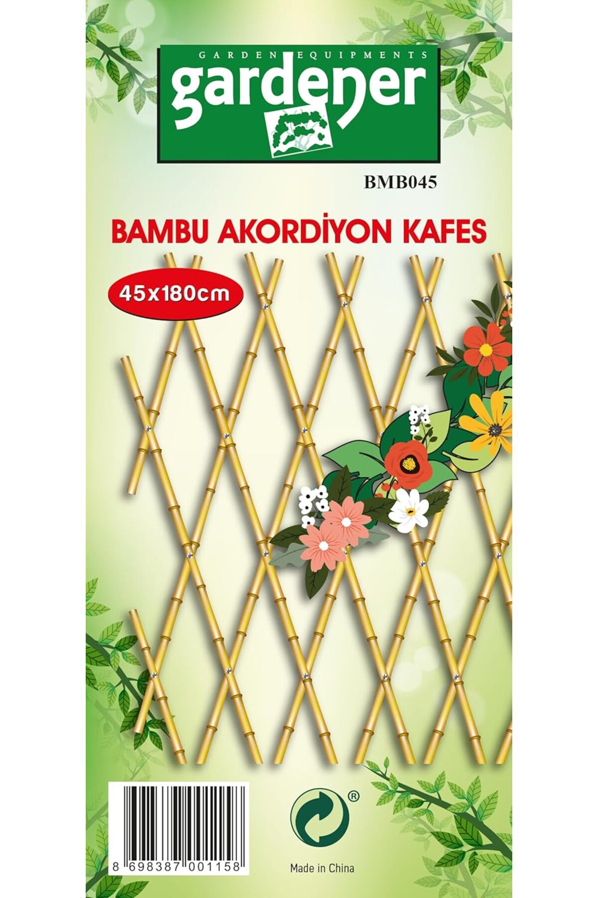 FantastikSell Gardener Bmb045 Bambu Akordeon Kafes - 45 Cm X 180