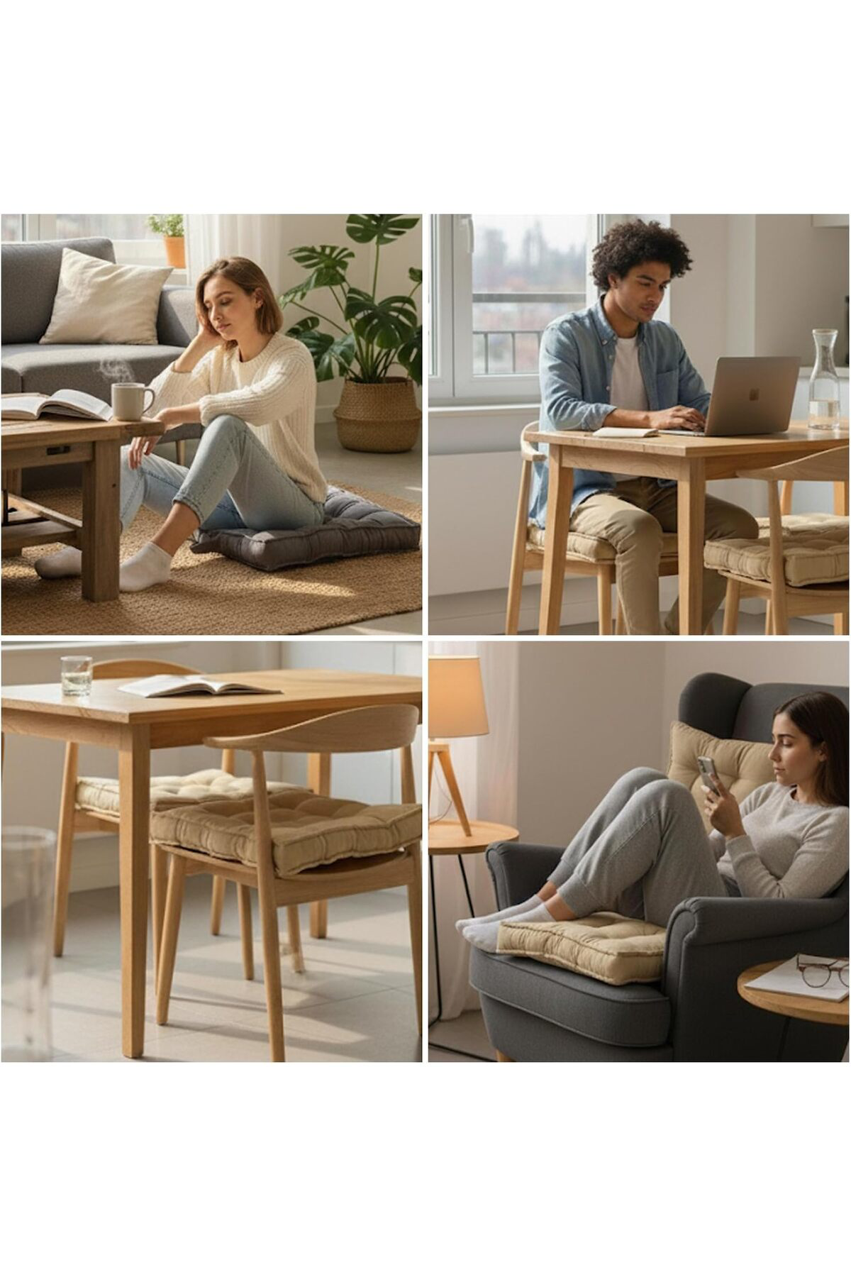 FantastikSell Haegs Sandalye Minderi, Çift Kenarlı, Taşıma Kulplu