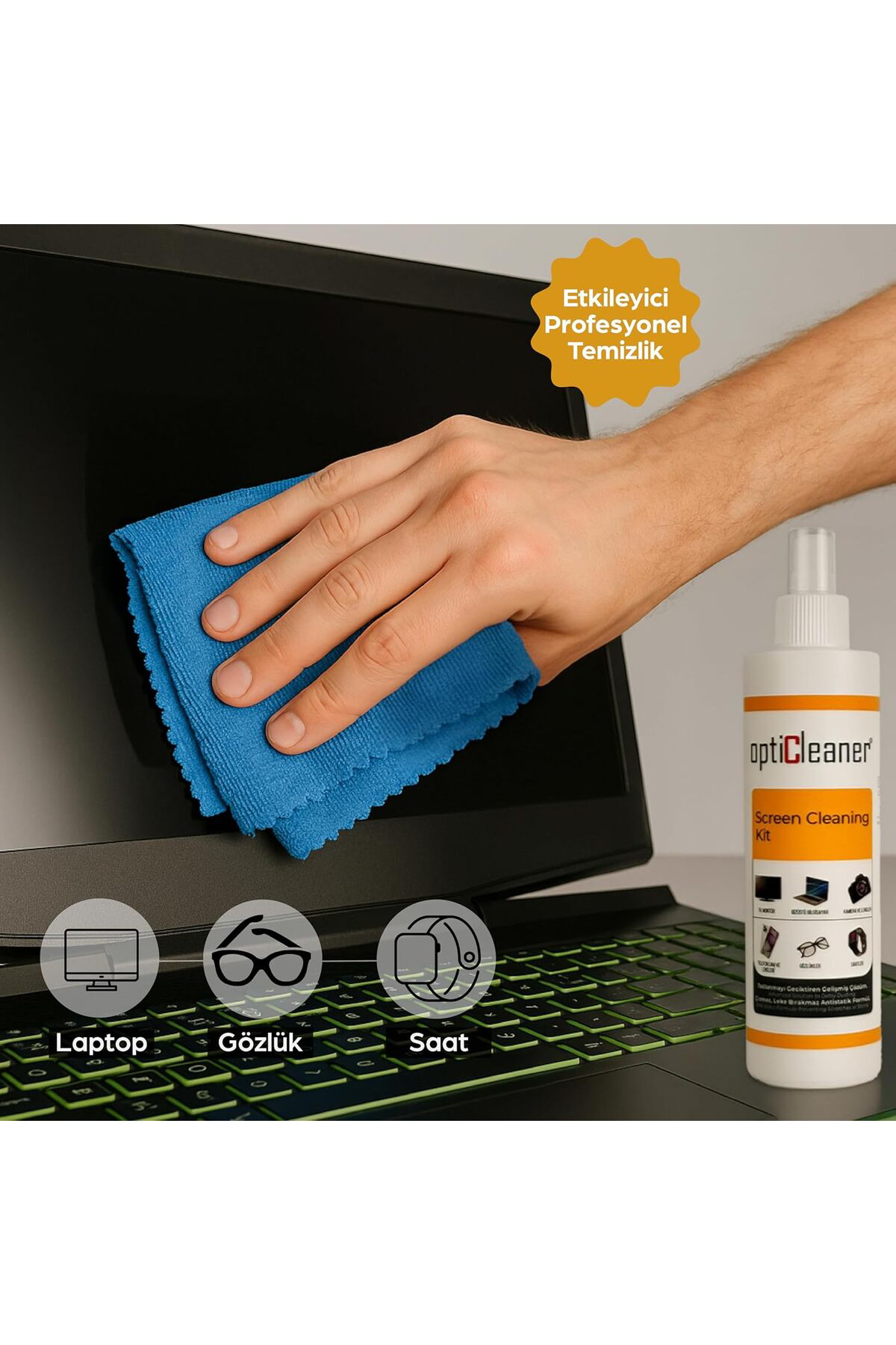 FantastikSell LCD Ekran Temizleme Seti – 250 ml Sprey + Özel Mikr