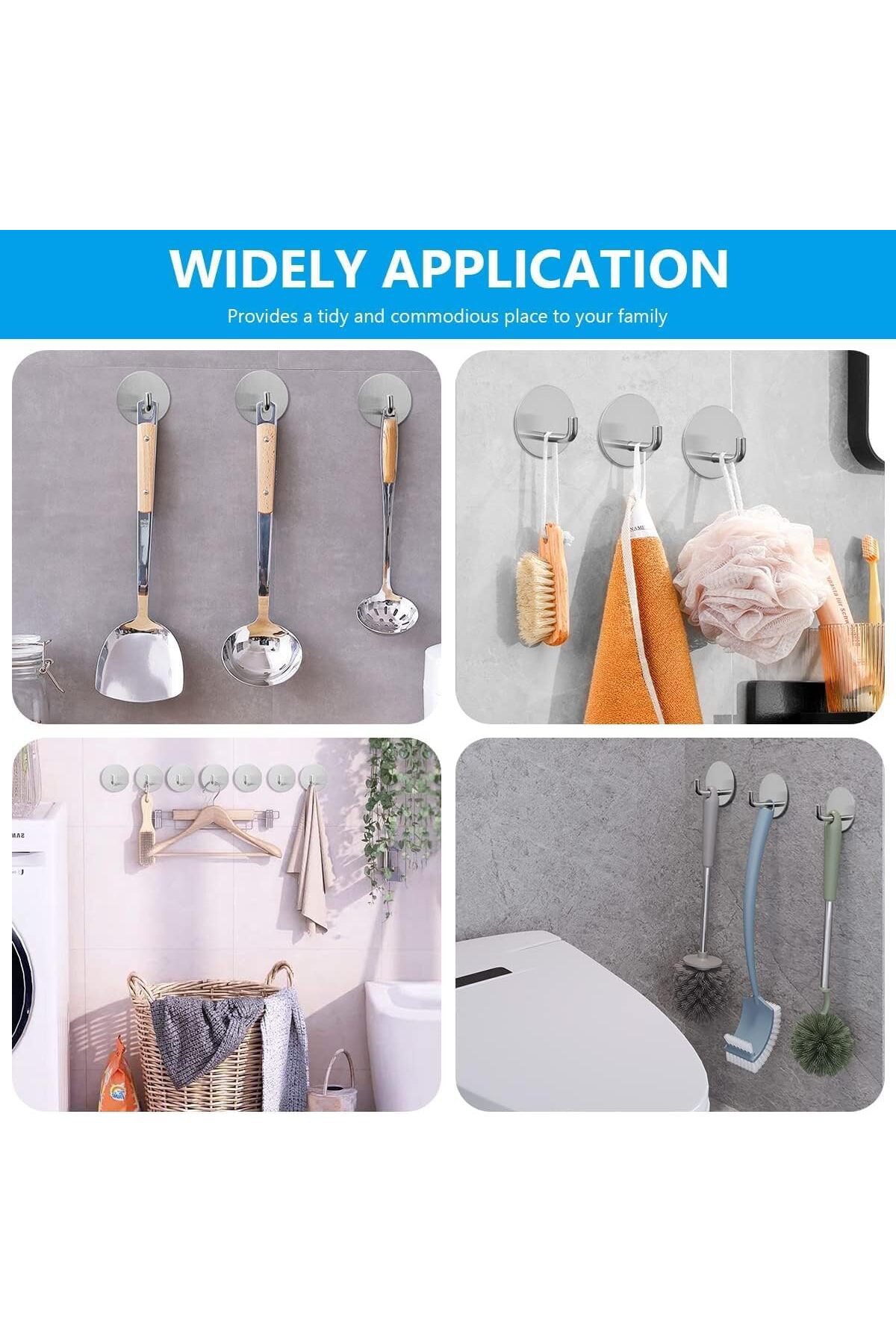 FantastikSell MallArt® 3M Bantlı Paslanmaz Çelik Askı | SUS304 Ma