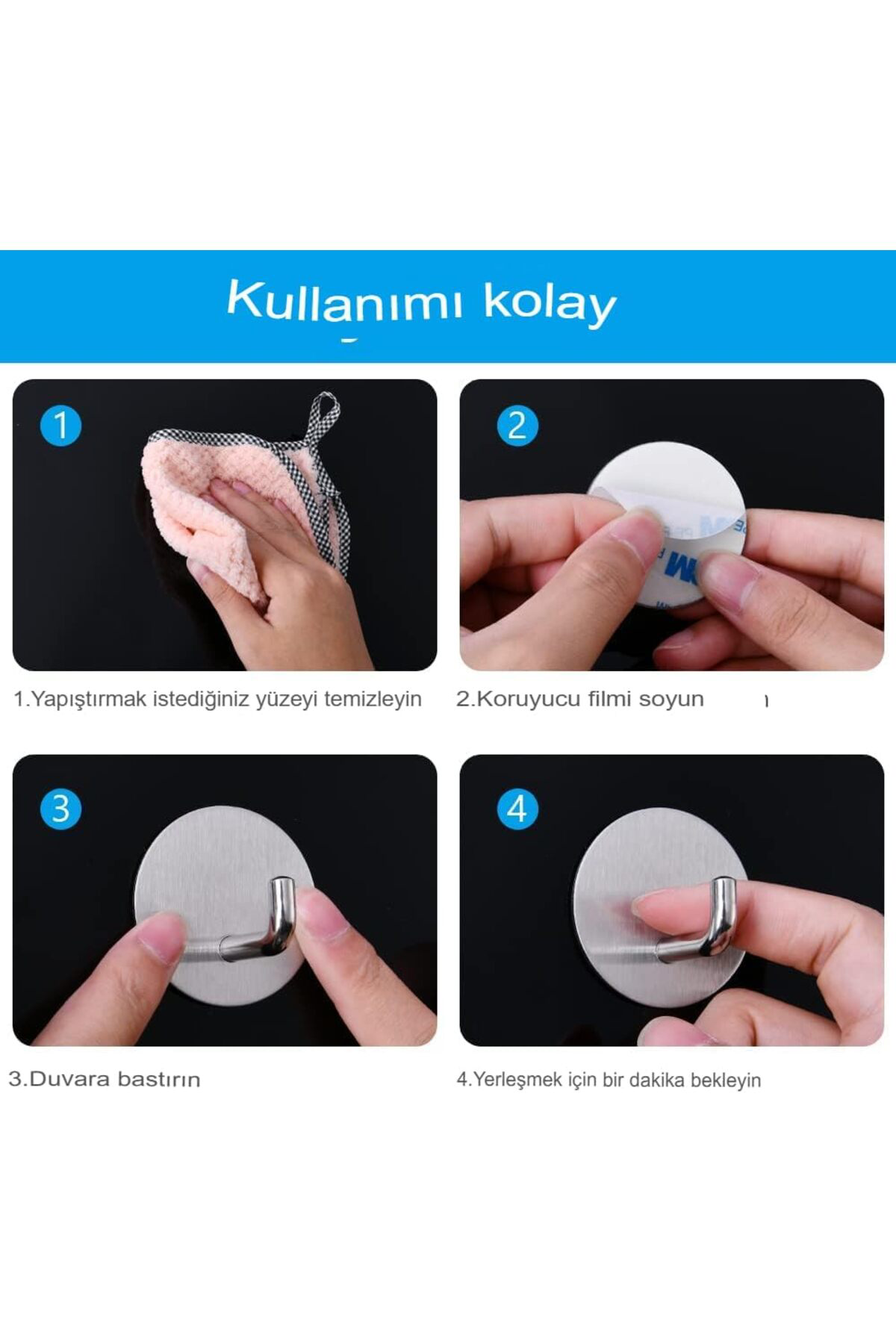 FantastikSell MallArt® 3M Bantlı Paslanmaz Çelik Askı | SUS304 Ma