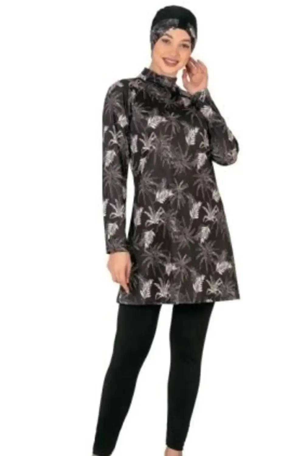 Fantasy 3417 Yaprak Desenli Tesettür Mayo