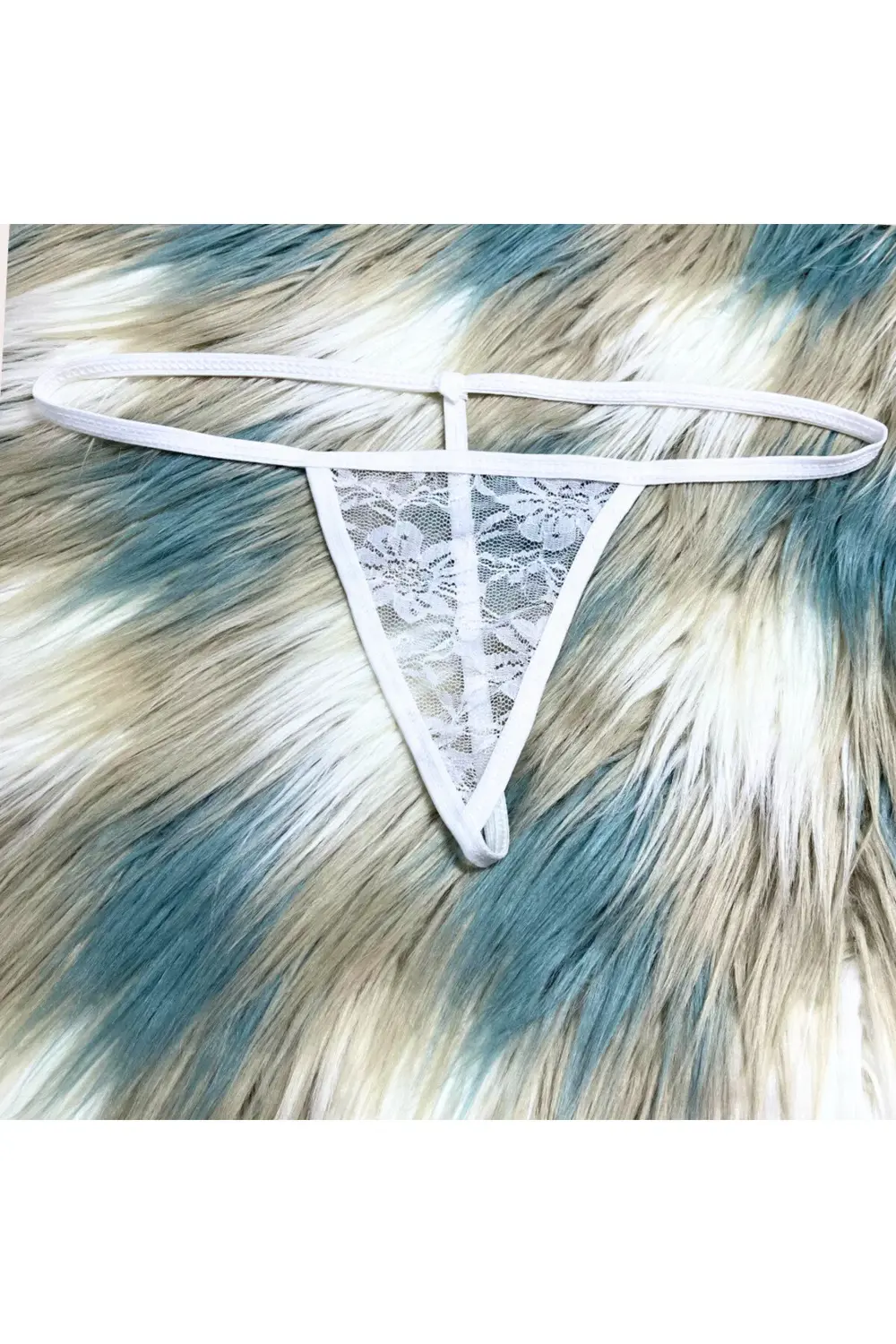 Fantazi Beyaz Dantelli Kadın String - Tanga BC8617
