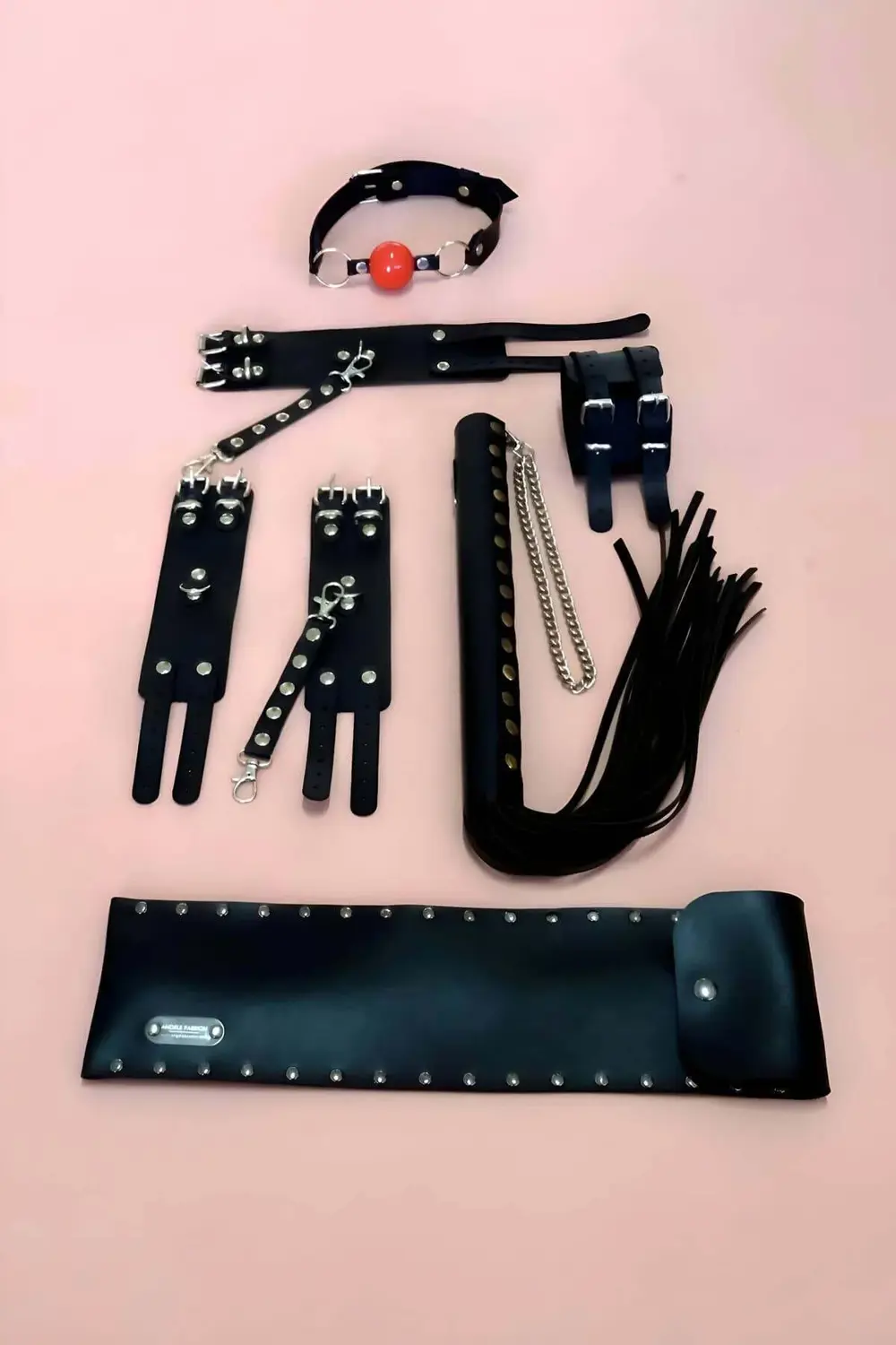 Pilelistore Fantazi Kırbaç Takım 4'Lü Set, El - Ayak Kelepçesi, Kırbaç, Ağız