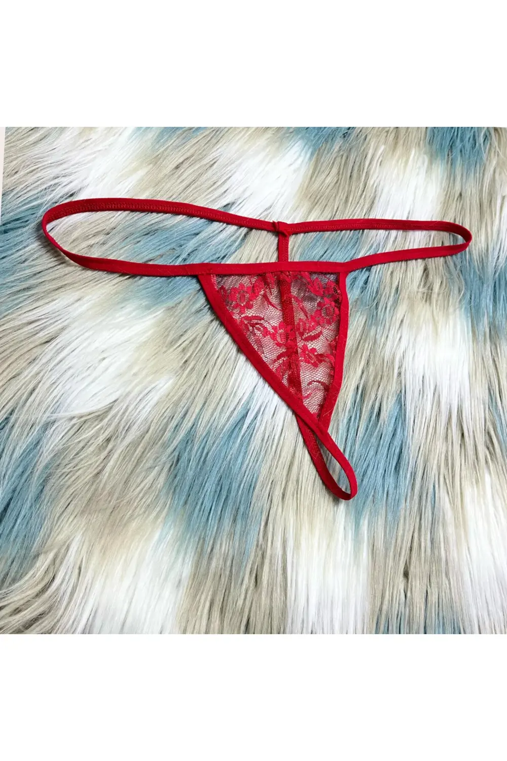 Fantazi Kırmızı Dantelli Kadın String - Tanga BC8616