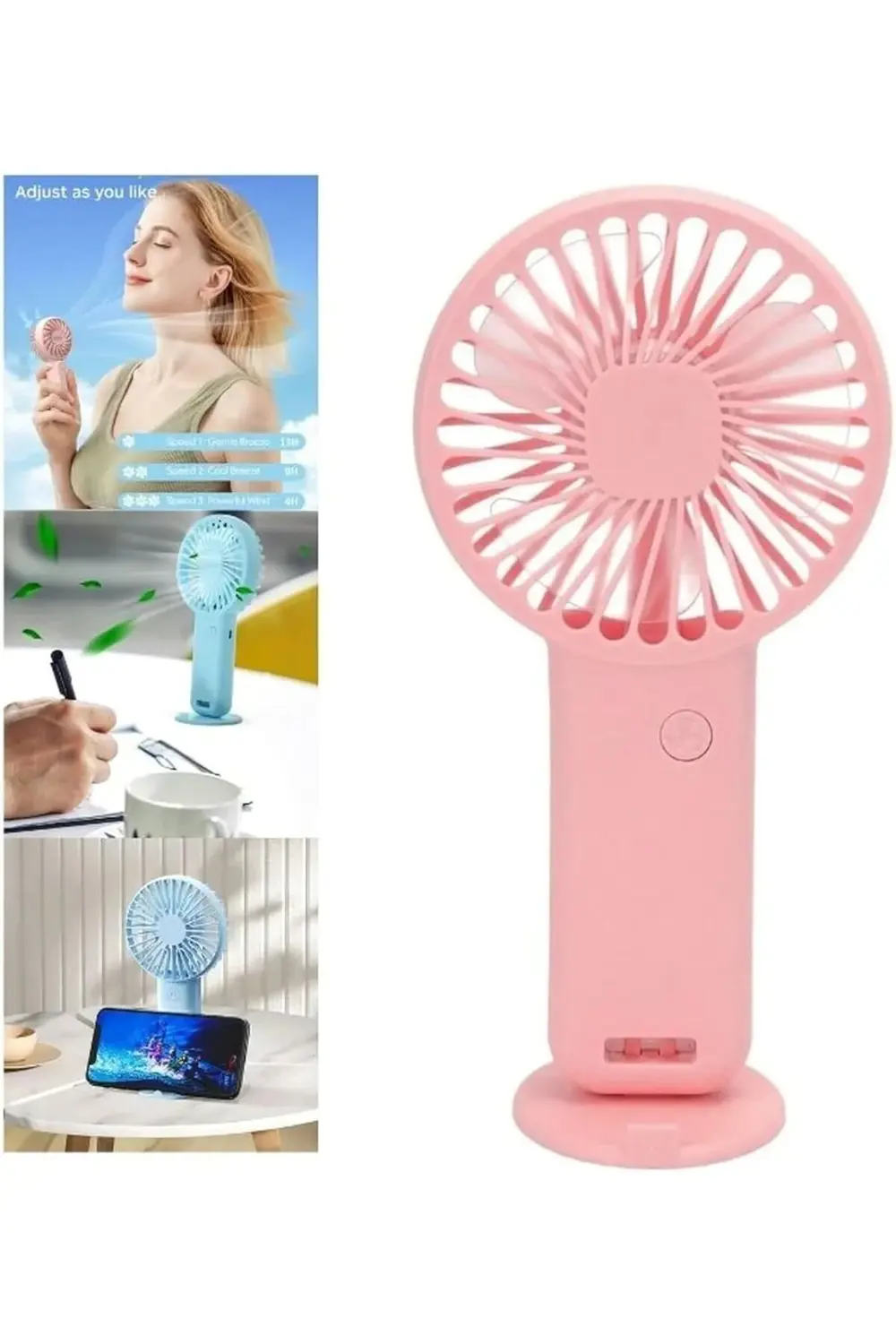 FAN,TELEFON TUTUCU,PORTATİF EL VANTİLATÖRÜ PEMBE 9,3x19cm 1185222