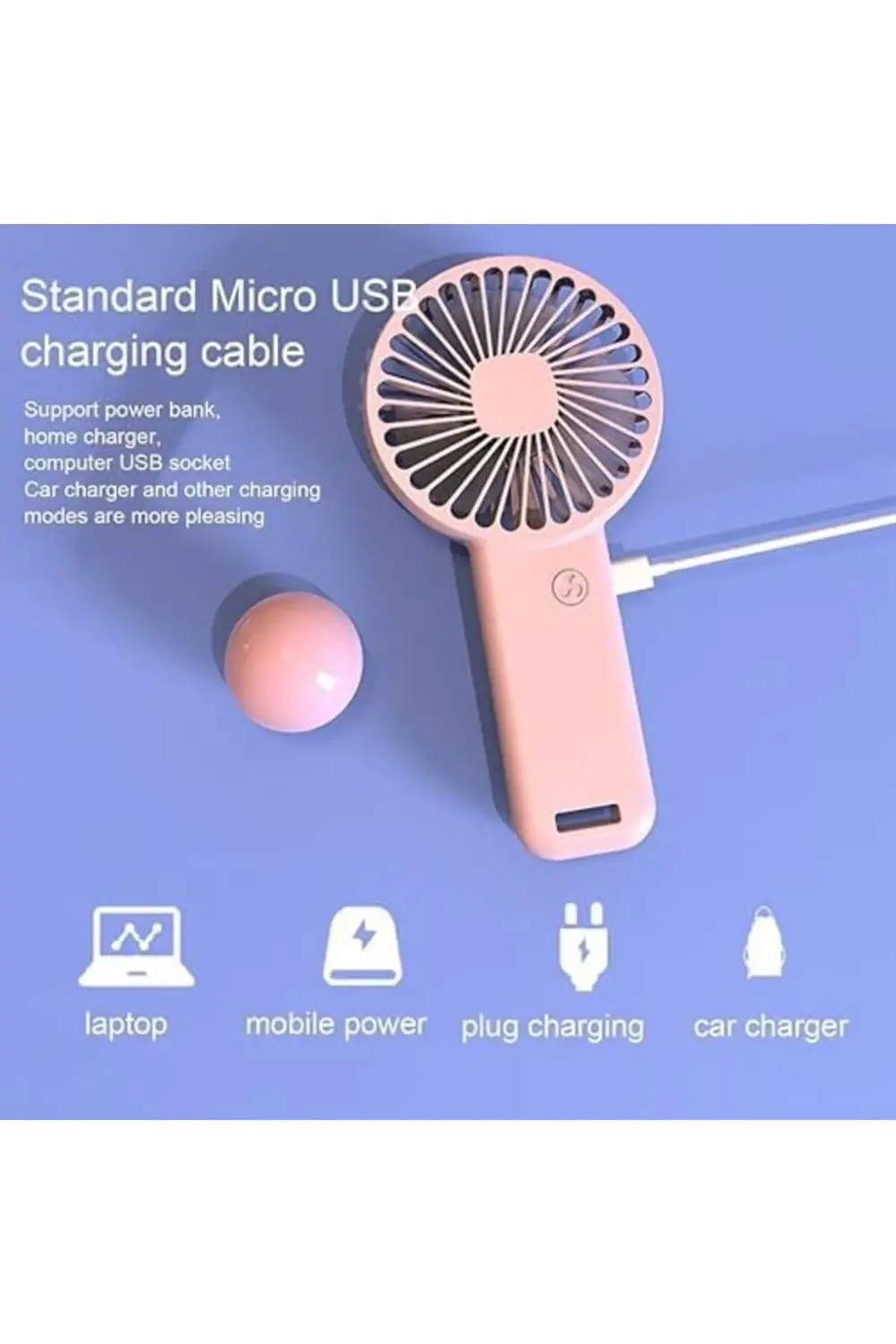 FAN,TELEFON TUTUCU,PORTATİF EL VANTİLATÖRÜ PEMBE 9,3x19cm 1185222