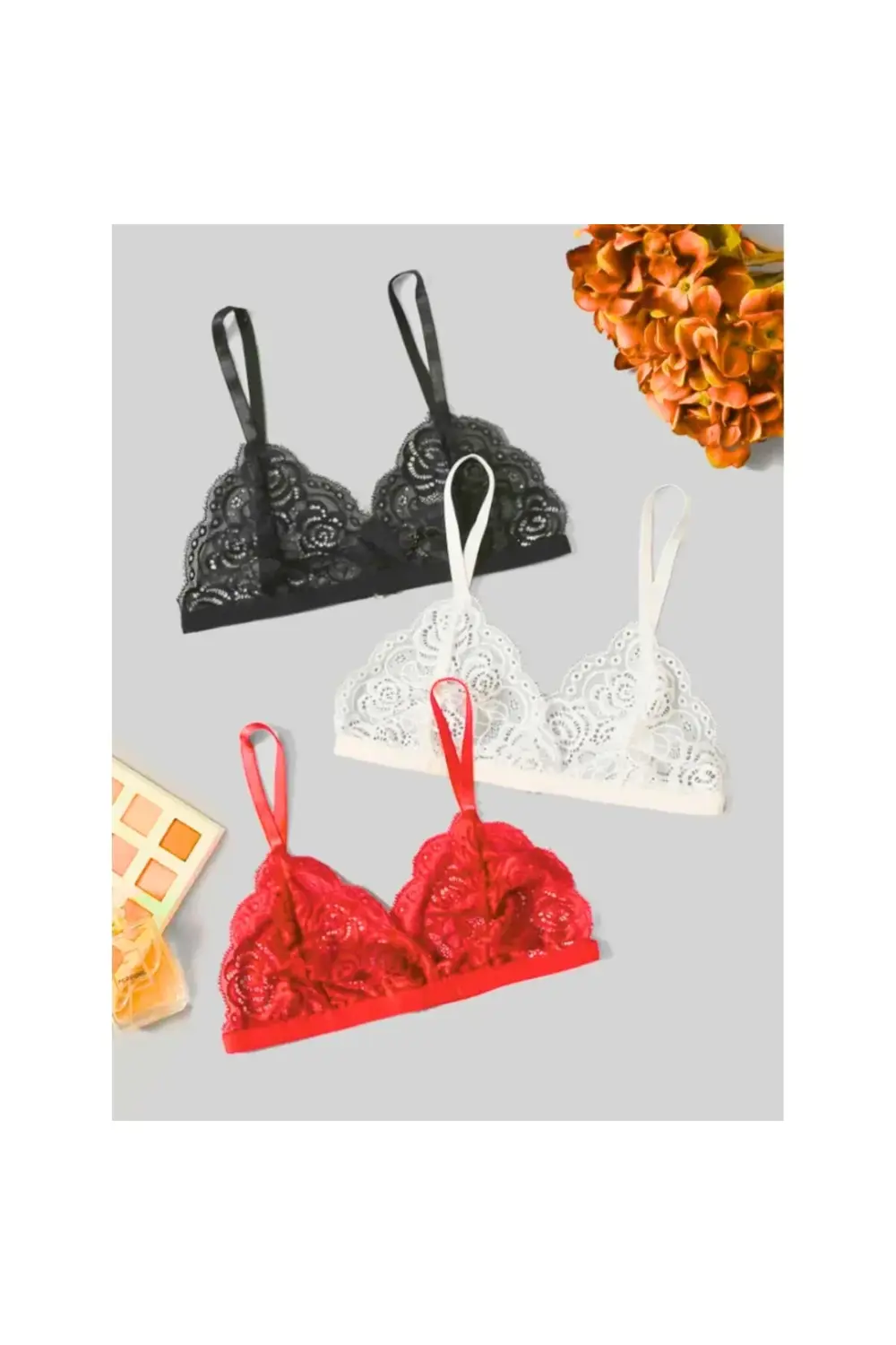 Pilelistore Fantezi 3'Lü Seksi Dantel Sütyen Seti