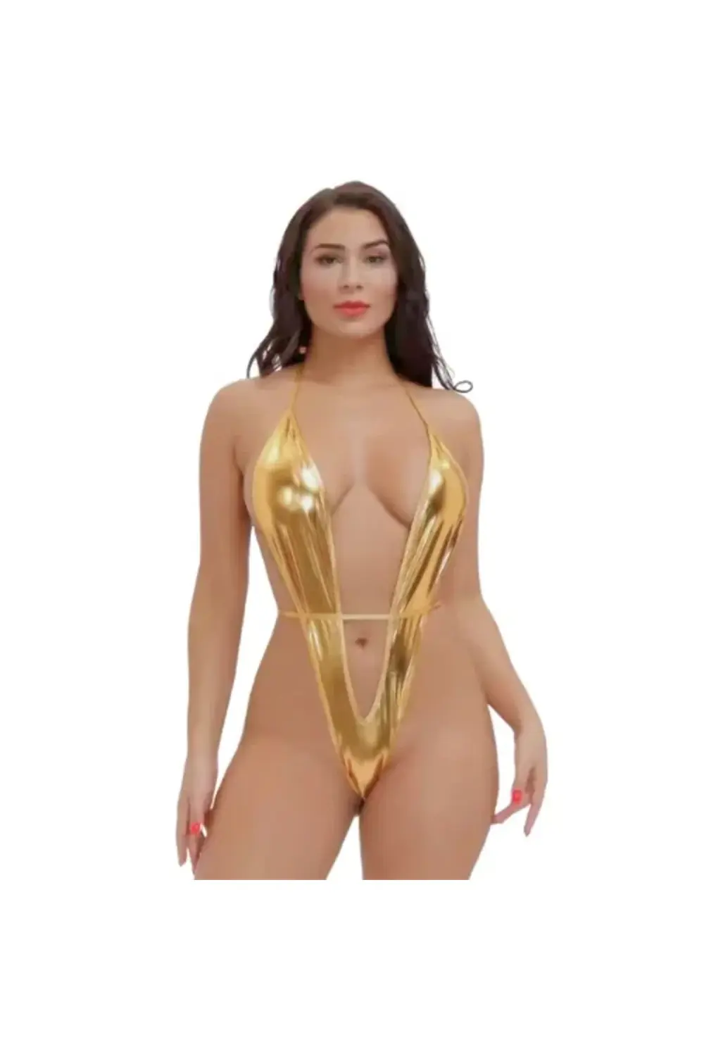 Fantezi Altın Parlak Bodysouit Fantezi Altın Parlak Bodysouit