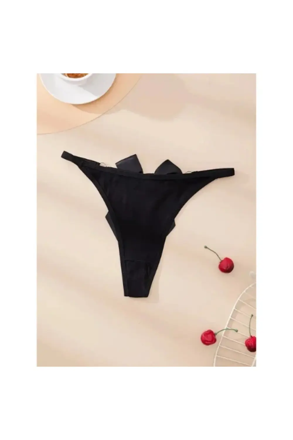 Fantezi Kadın 2'li Fiyonklu Halkalı Tanga