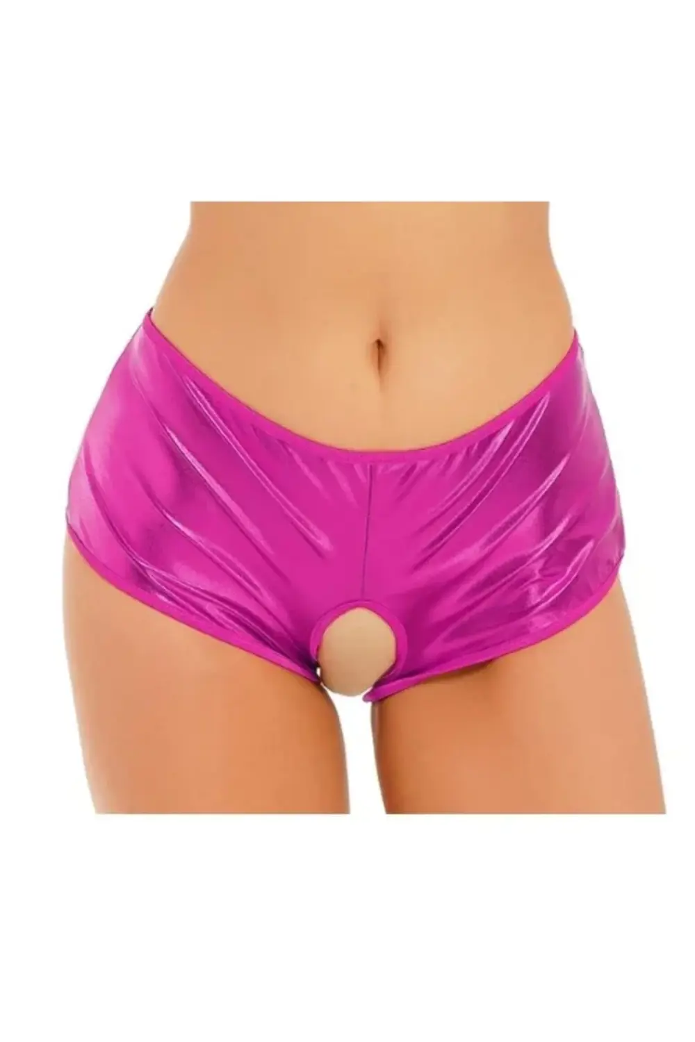 Fantezi Pembe Özel Bölgeleri Açık Parlak Külot