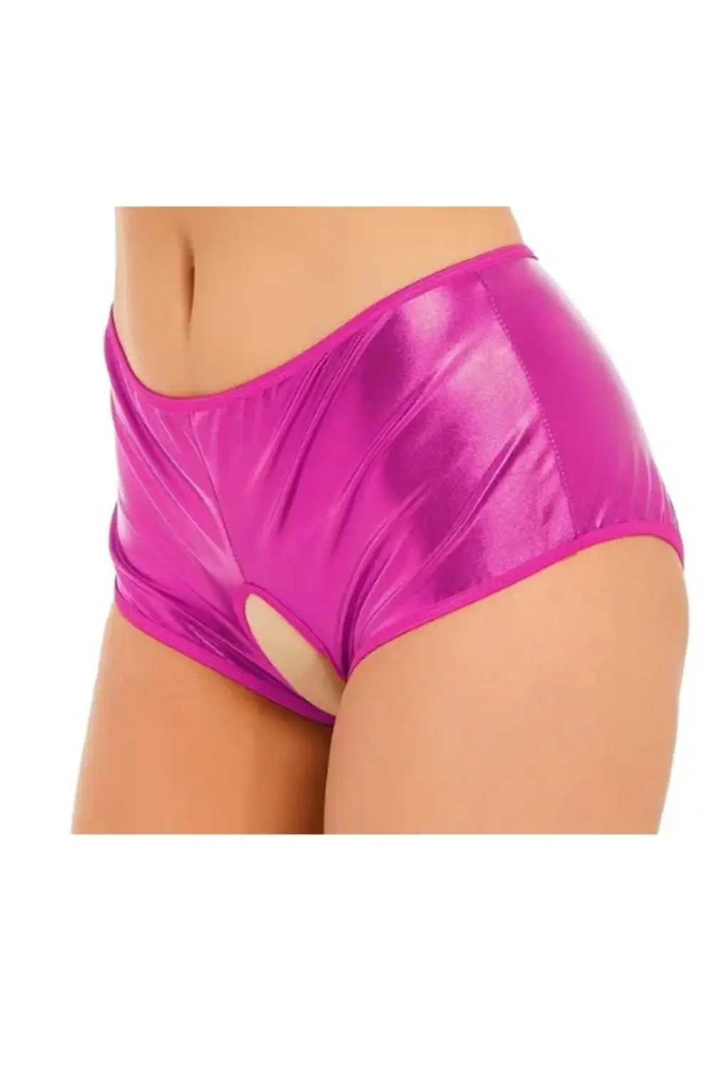 Fantezi Pembe Özel Bölgeleri Açık Parlak Külot