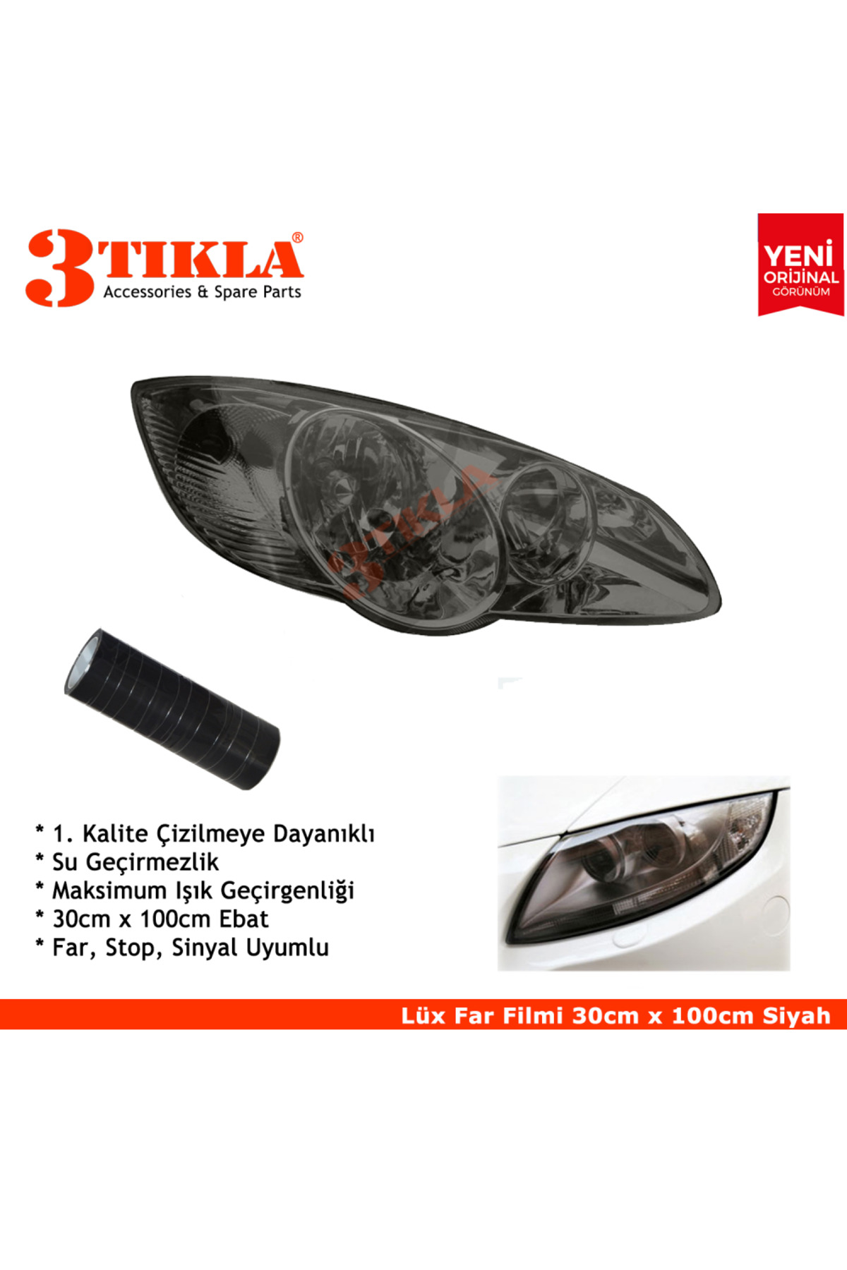 Far, Stop, Sinyal Kaplama Filmi 30cm Siyah