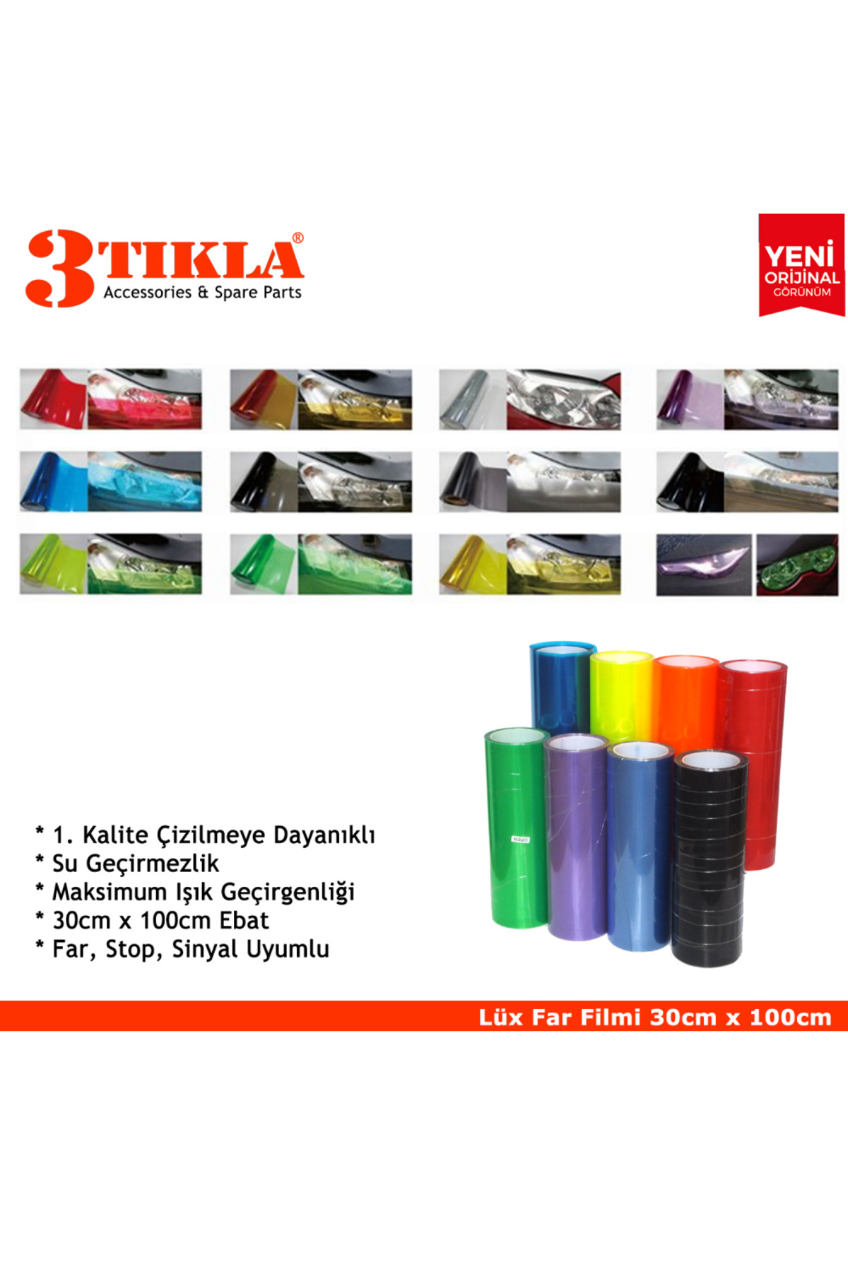 Far, Stop, Sinyal Kaplama Filmi 30cm Sarı