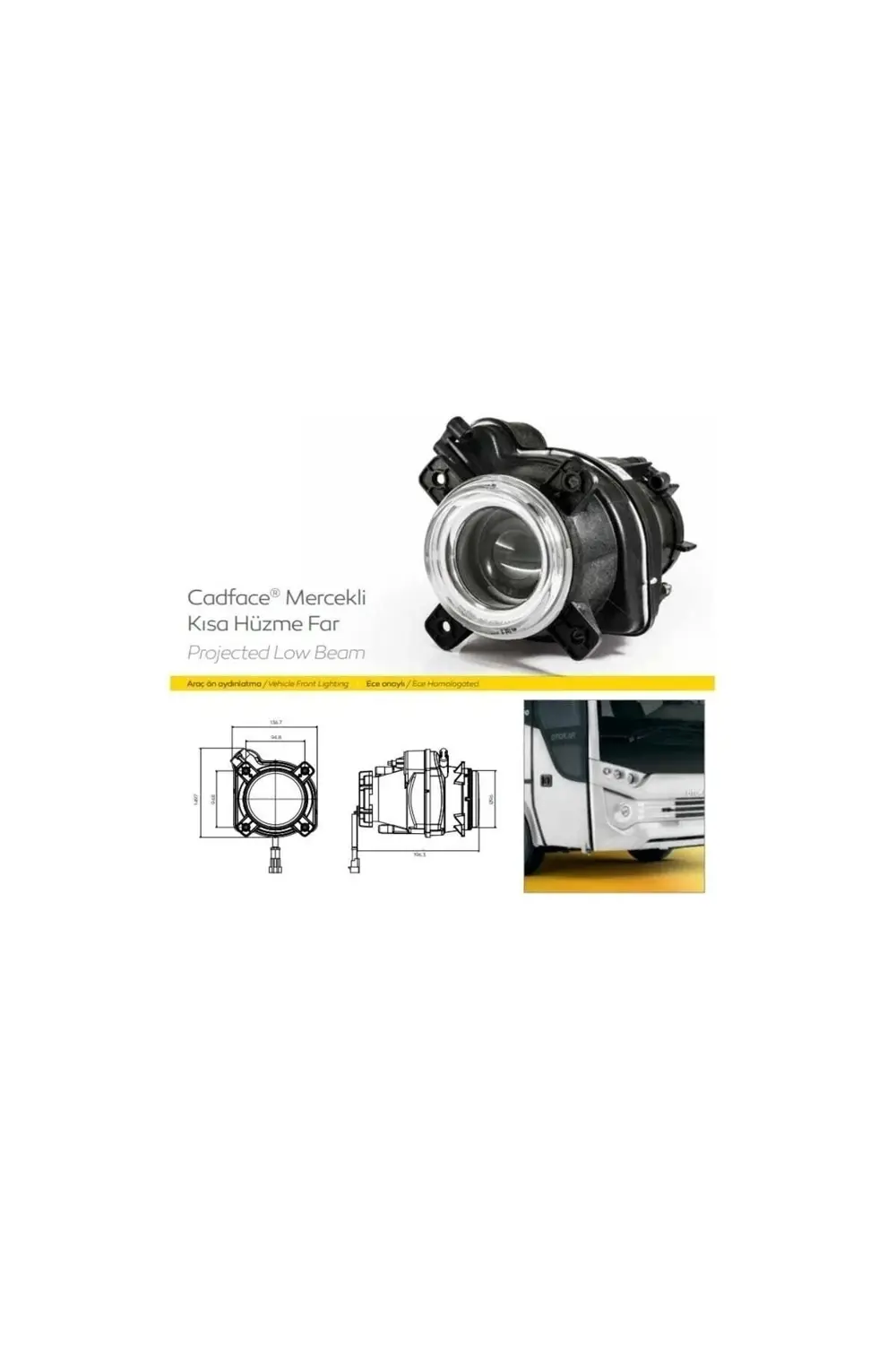 Farba 13119e Iveco Eurobus Kısa Hüzme Far Uyumlu