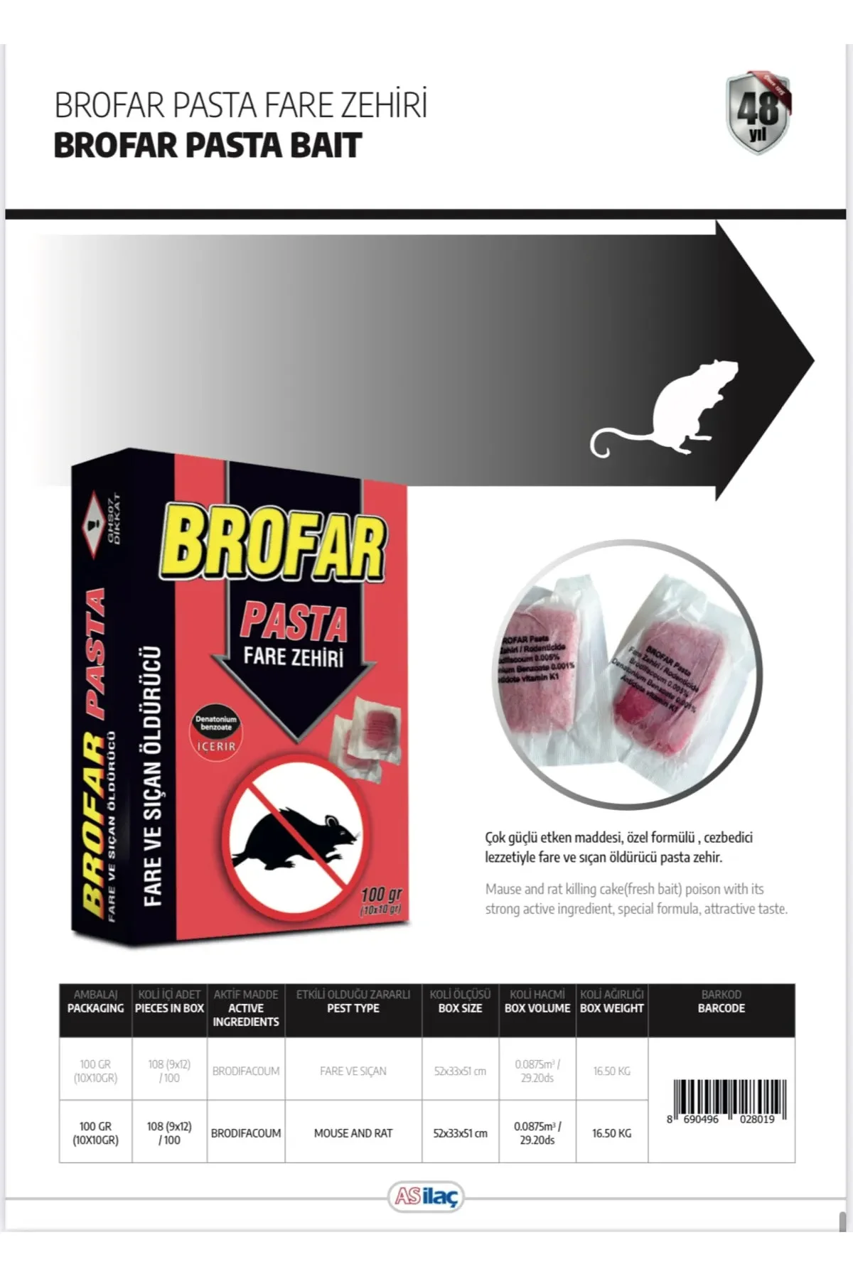 Fare Zehiri Pasta 100gr (10x10gr) '' 3 Adet '