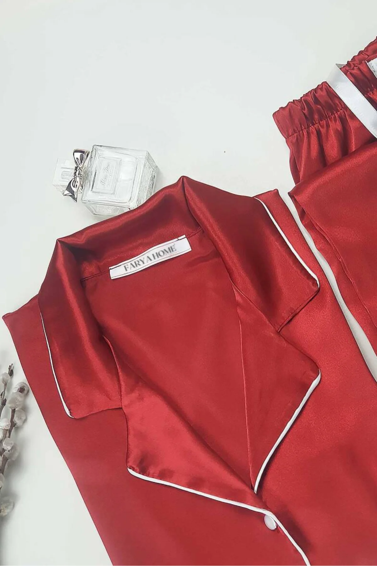Faryanight İpek Saten Uzun Kollu Biyeli Düğmeli Gömlek Pijama Takımı, Bordo, S Fiyatı, Yorumları ve Özellikleri