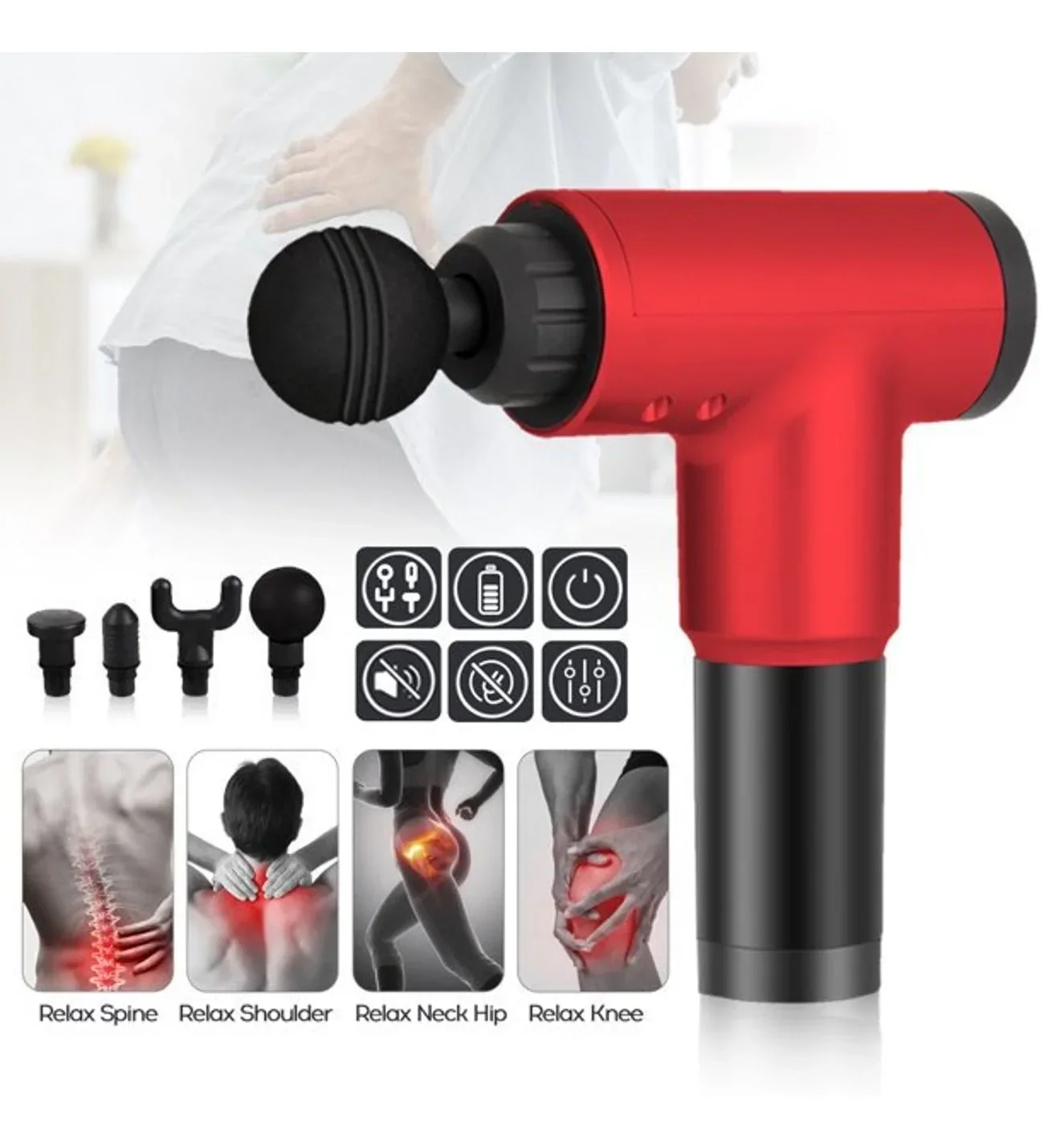 Fascial Gun Rh-320 6 Kademe Hız Ayarlı, 4 Parça Başlıklı, Usb Şarjlı, Masaj Tabanca Aleti Bx40 Fiyatı, Yorumları ve Özellikleri