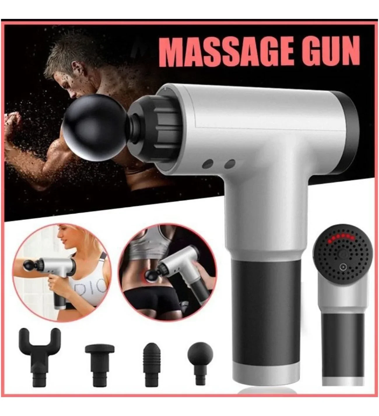 Fascial Gun Rh-320 6 Kademe Hız Ayarlı, 4 Parça Başlıklı, Usb Şarjlı, Masaj Tabanca Aleti Bx40 Fiyatı, Yorumları ve Özellikleri