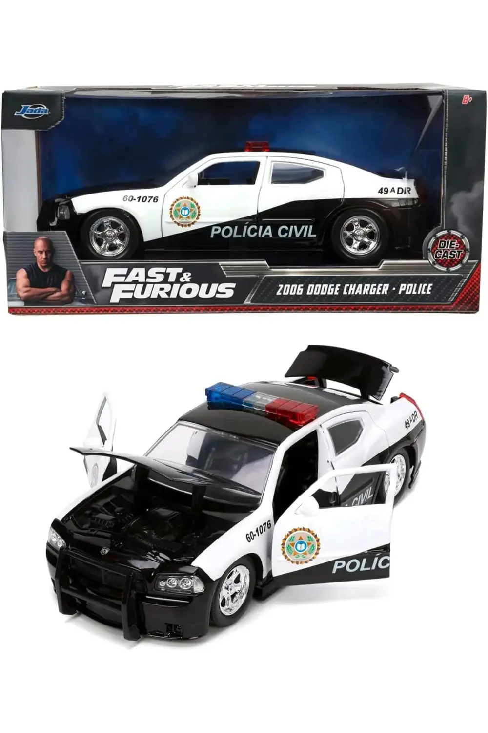Fast&Furious 2006 Dodge Charger Police 1:24 Ölçek Die-Cast