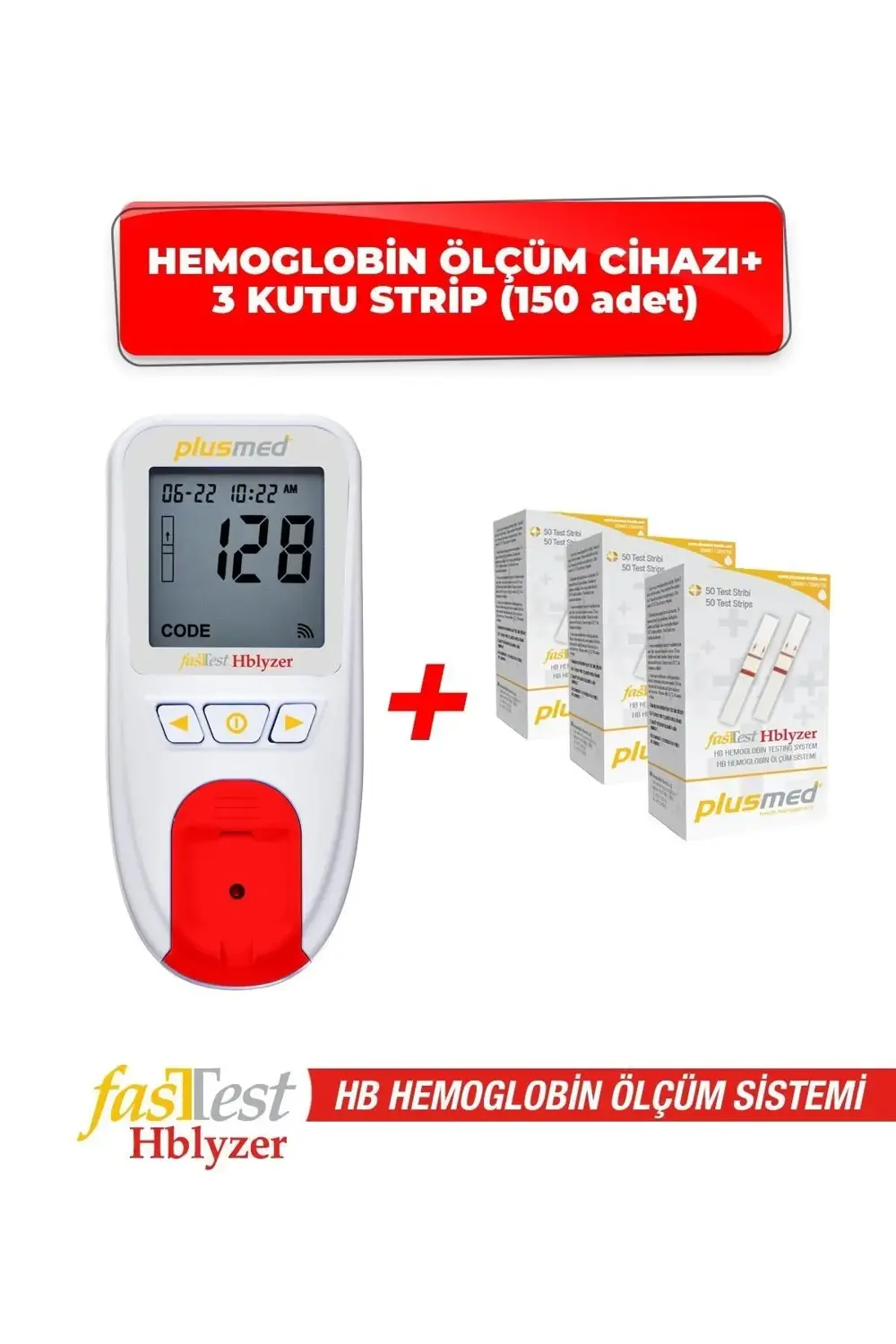 Fasttest Hblyzer Hemoglobin Ölçüm Cihazı Ve 3 Kutu Strip