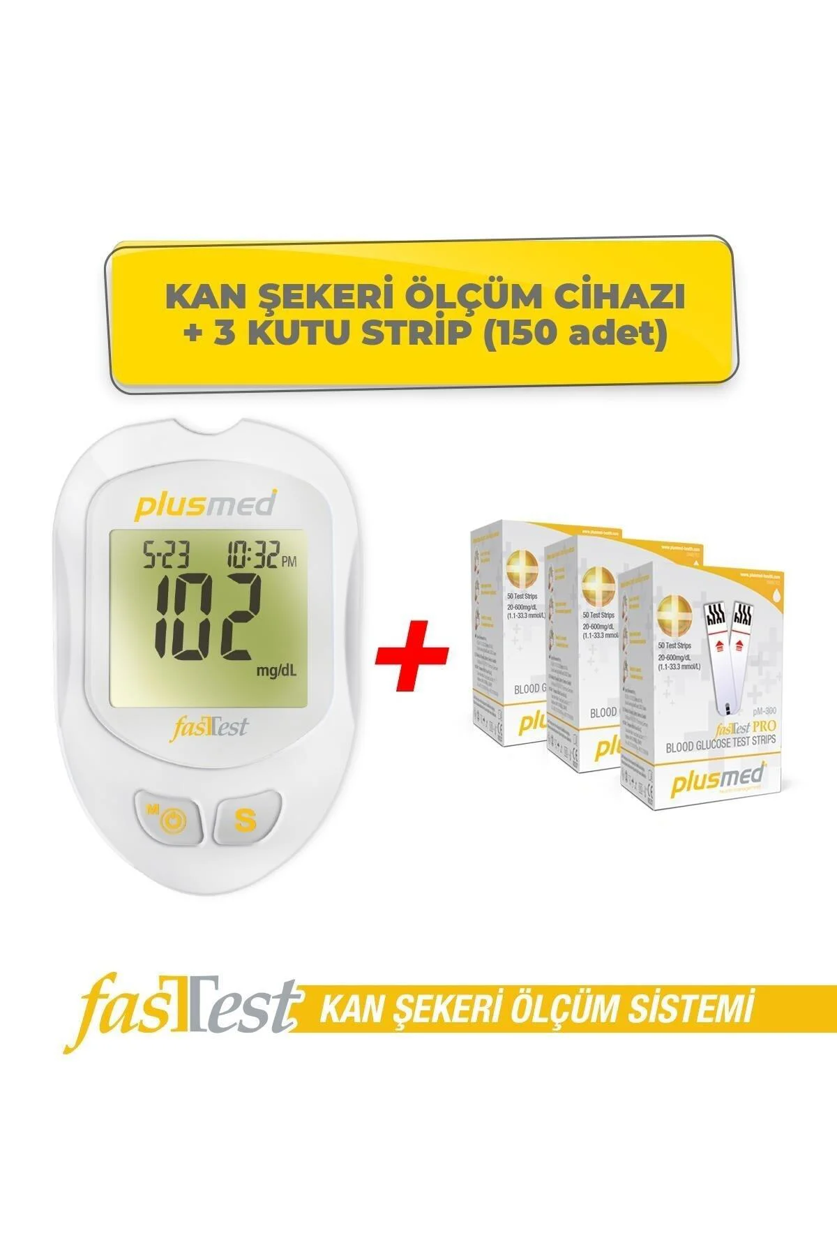 Fasttest Kan Şekeri Ölçüm Cihazı ve 3 Kutu Strip