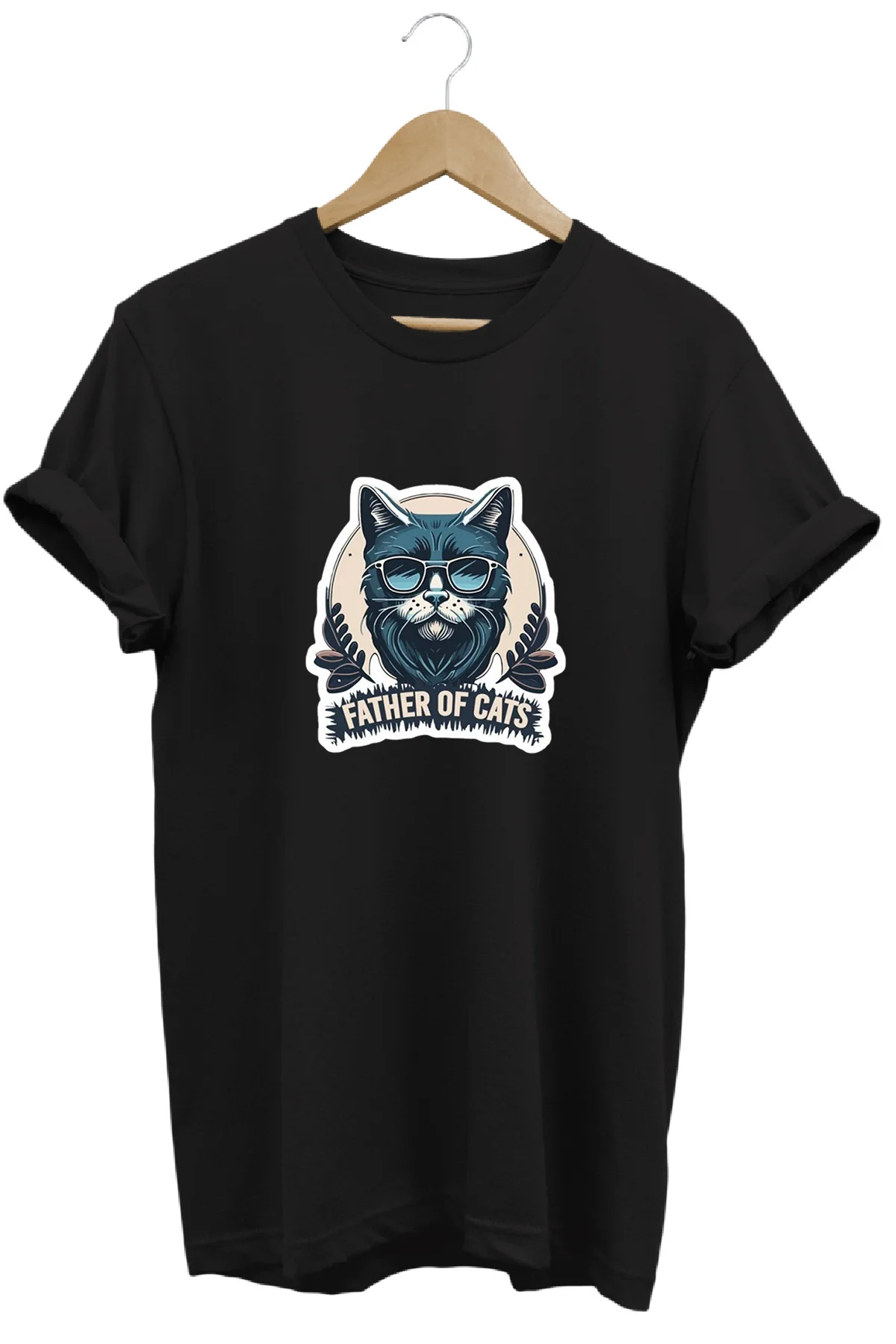 Father of Cats Kedilerin Babası Baskılı %100 Pamuk Regular Fit Bisiklet Yaka T-shirt Father of Cats Kedilerin Babası Baskılı %100 Pamuk Regular Fit Bisiklet Yaka T-shirt