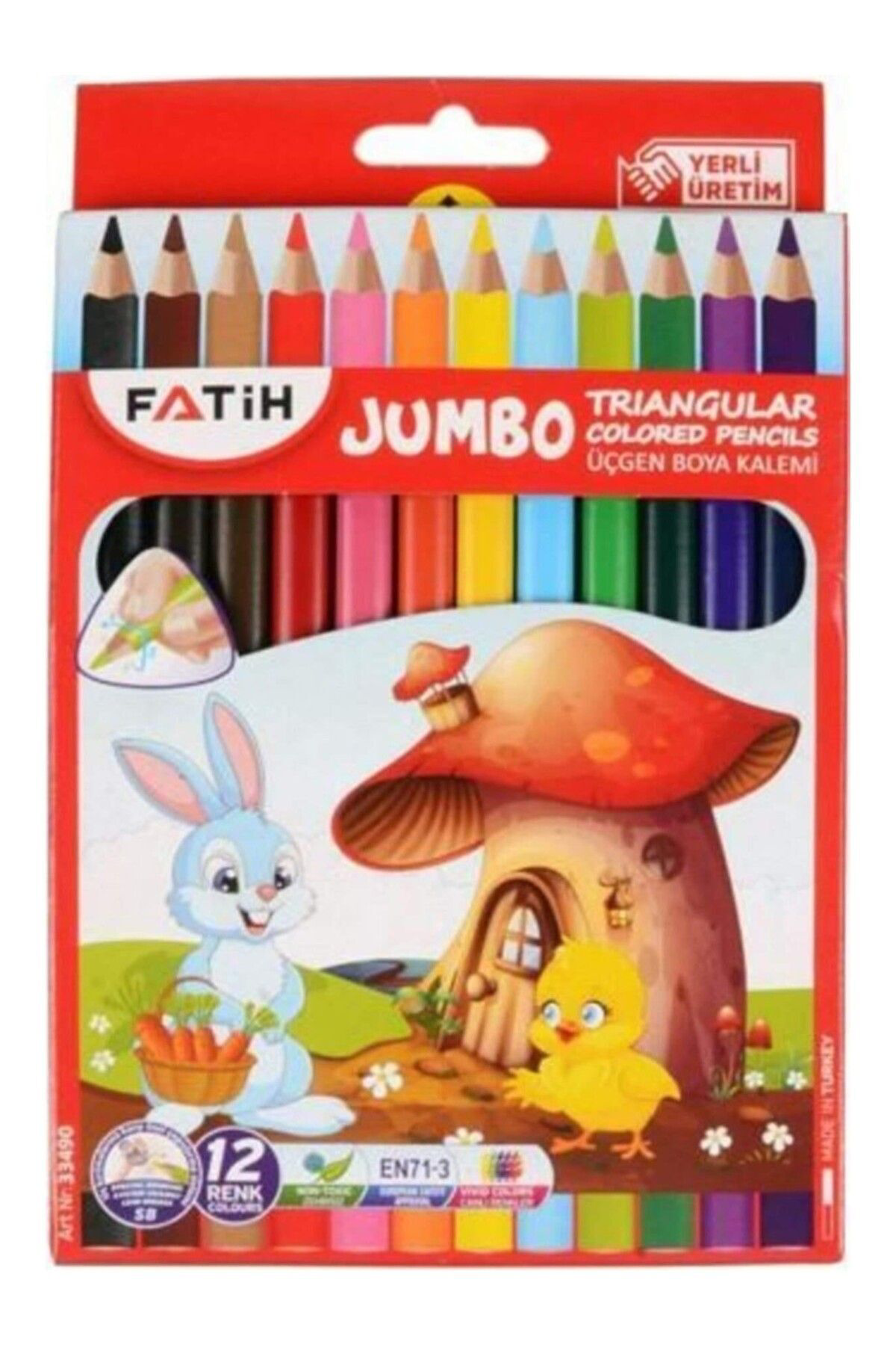 Fatih Fatih 12 Renk Jumbo Tam Boy Kuru Boya