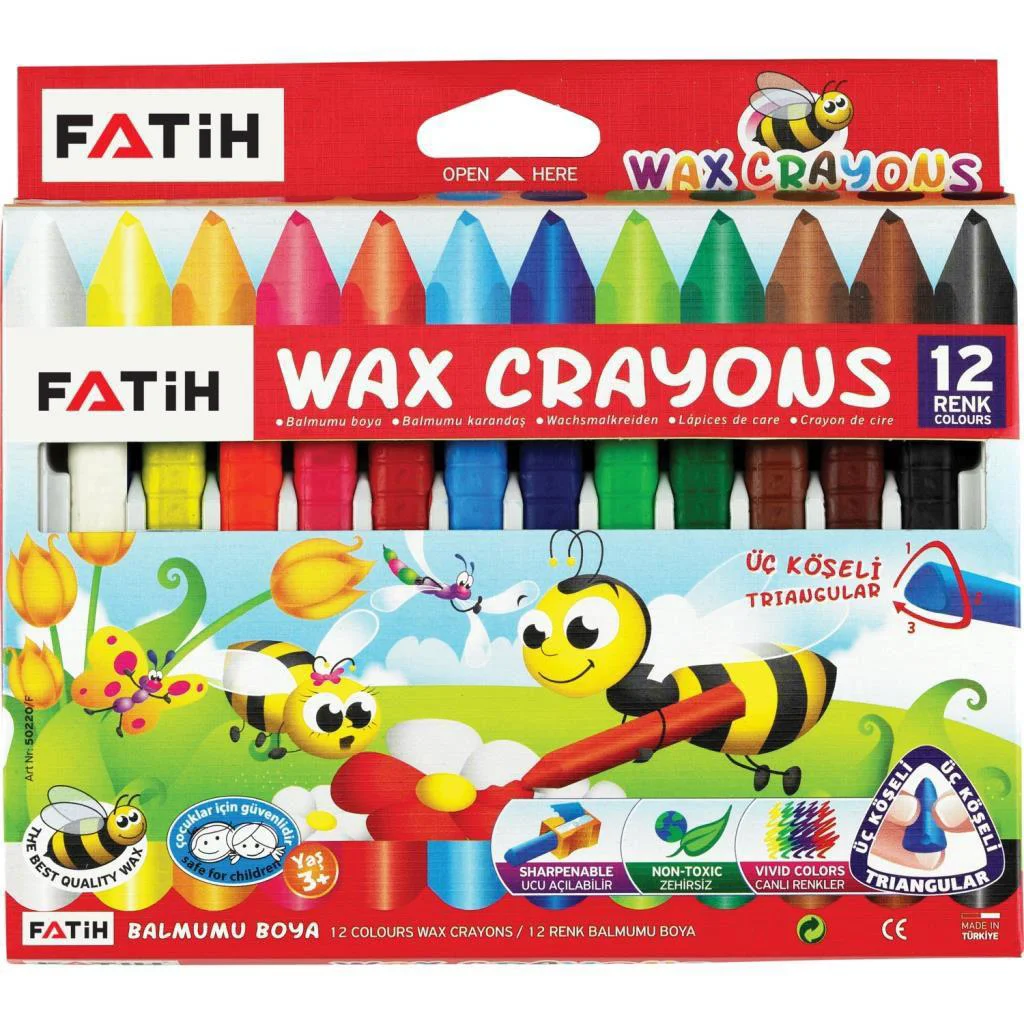 Fatih Mum Pastel Boya Triangular Üçgen Crayons 12 Renk 50290