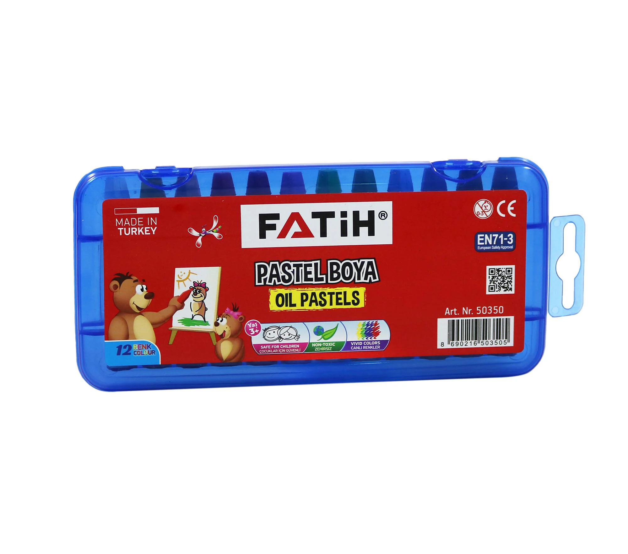 Fatih Pastel Boya 12 Renk King Size Çantalı