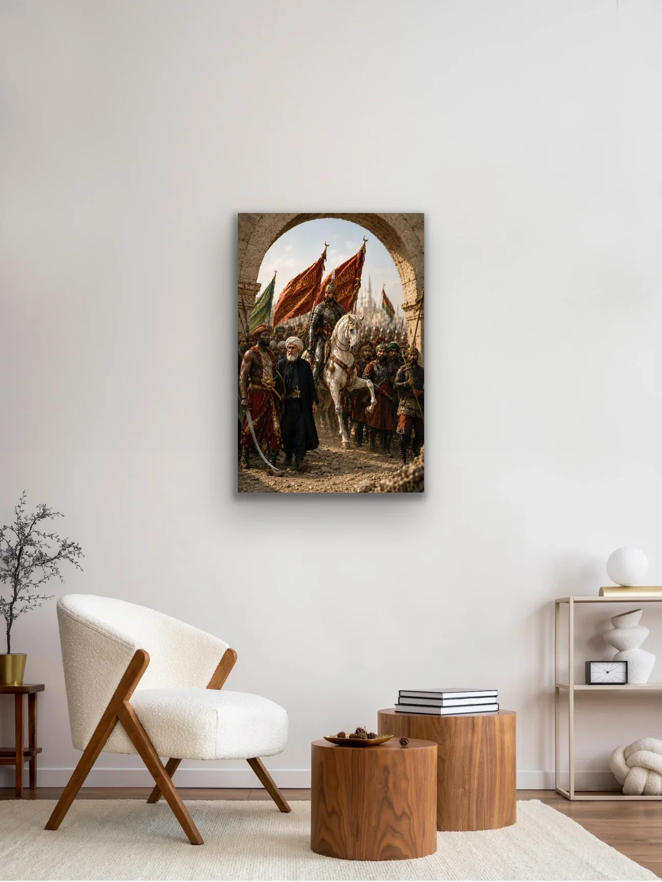 Fatih Sultan Mehmet İstanbul'un Fethi Kanvas Tablo 40X60 - Tarihi Sanat Eseri