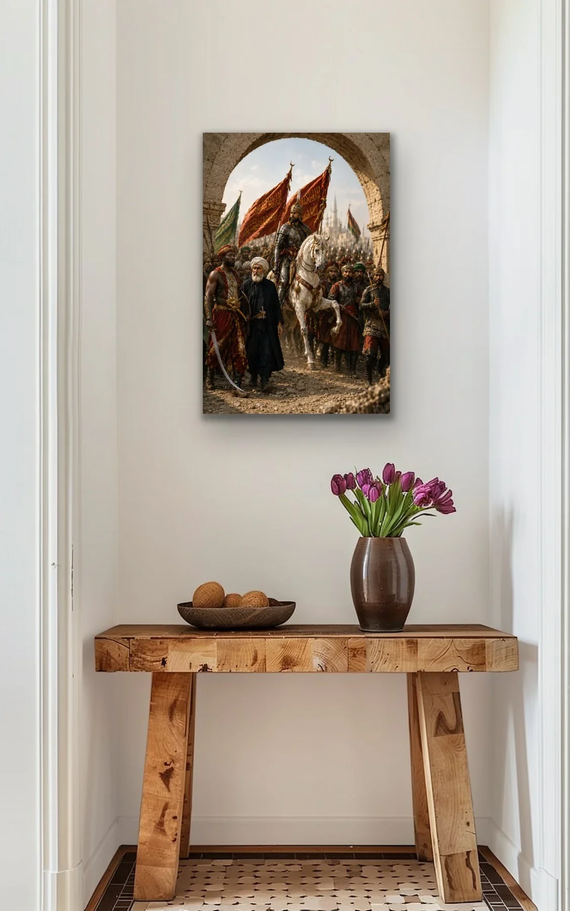 Fatih Sultan Mehmet İstanbul'un Fethi Kanvas Tablo 60x90 CM - Duvar Dekorasyonu