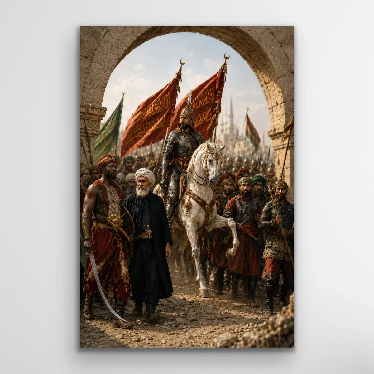 Fatih Sultan Mehmet İstanbul'un Fethi Kanvas Tablo 60x90 CM - Duvar Dekorasyonu