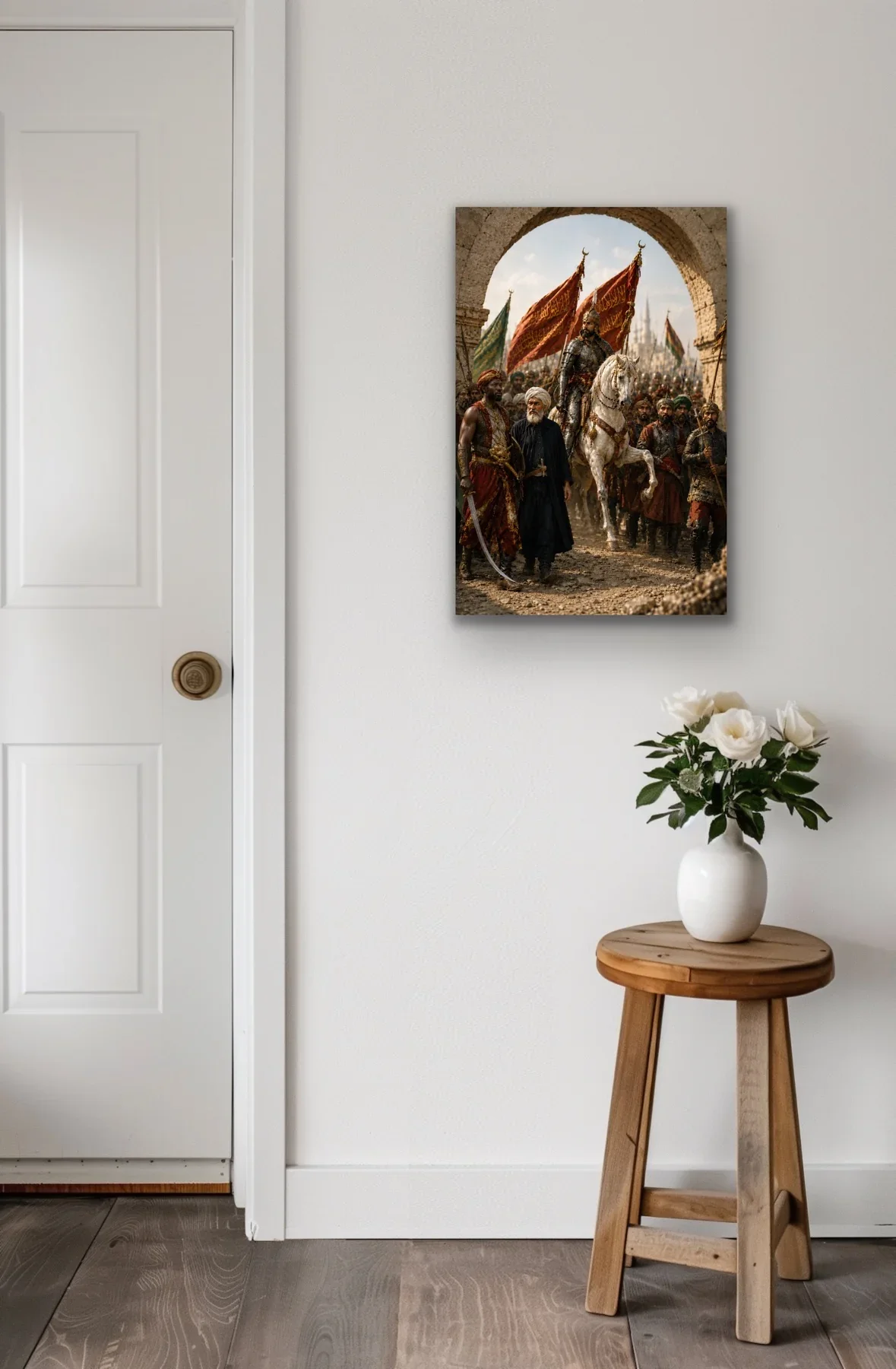 Fatih Sultan Mehmet İstanbul'un Fethi Kanvas Tablo 40X60 - Tarihi Sanat Eseri