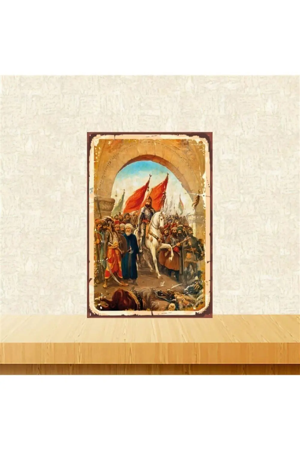 Fatih Sultan Mehmet Istanbul'un Fethi 20-30 Cm Retro Ahşap Tablo 