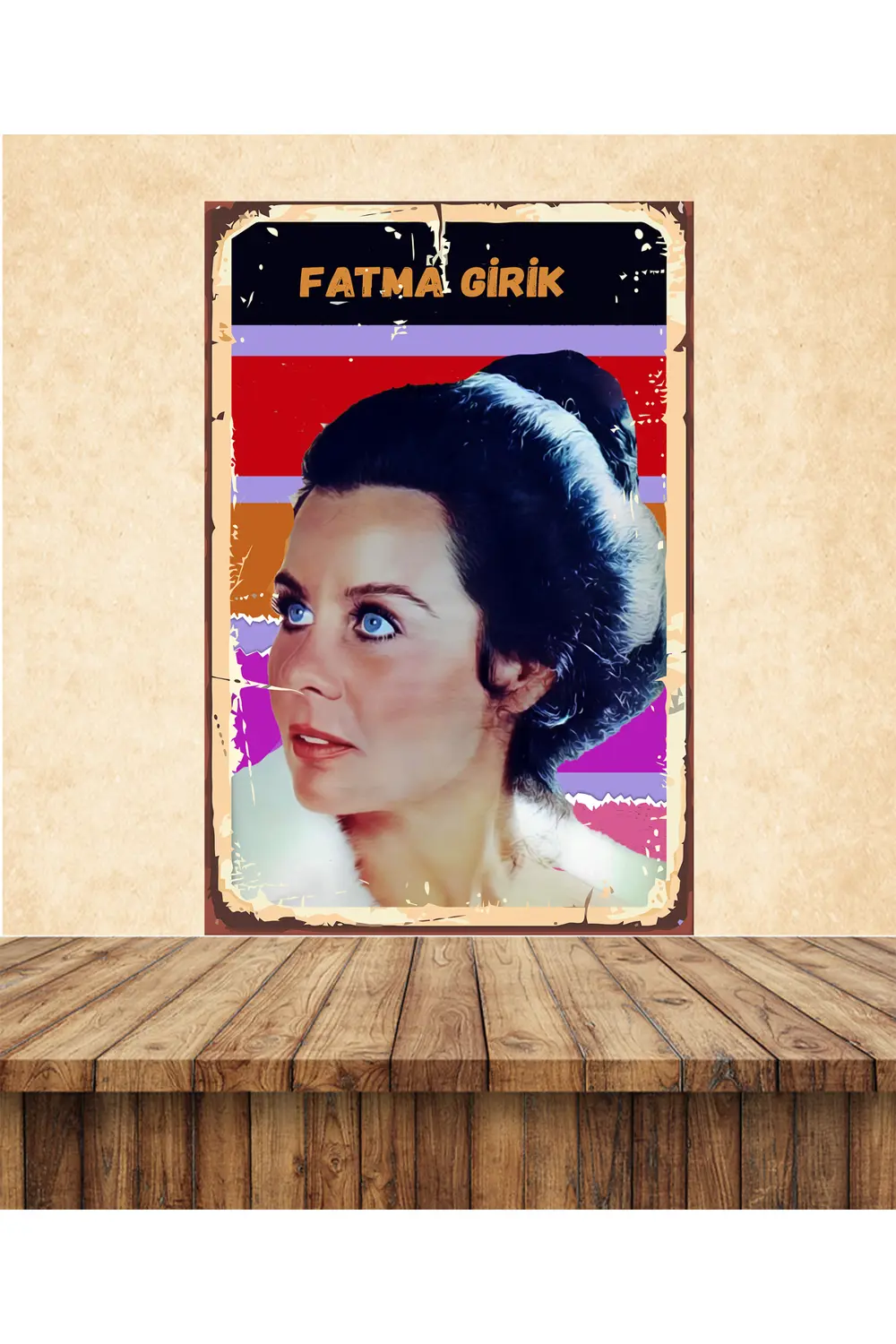 Fatma Girik Temalı 20 x 30 CM MDF Duvar Tablosu 01 UVI BASKI