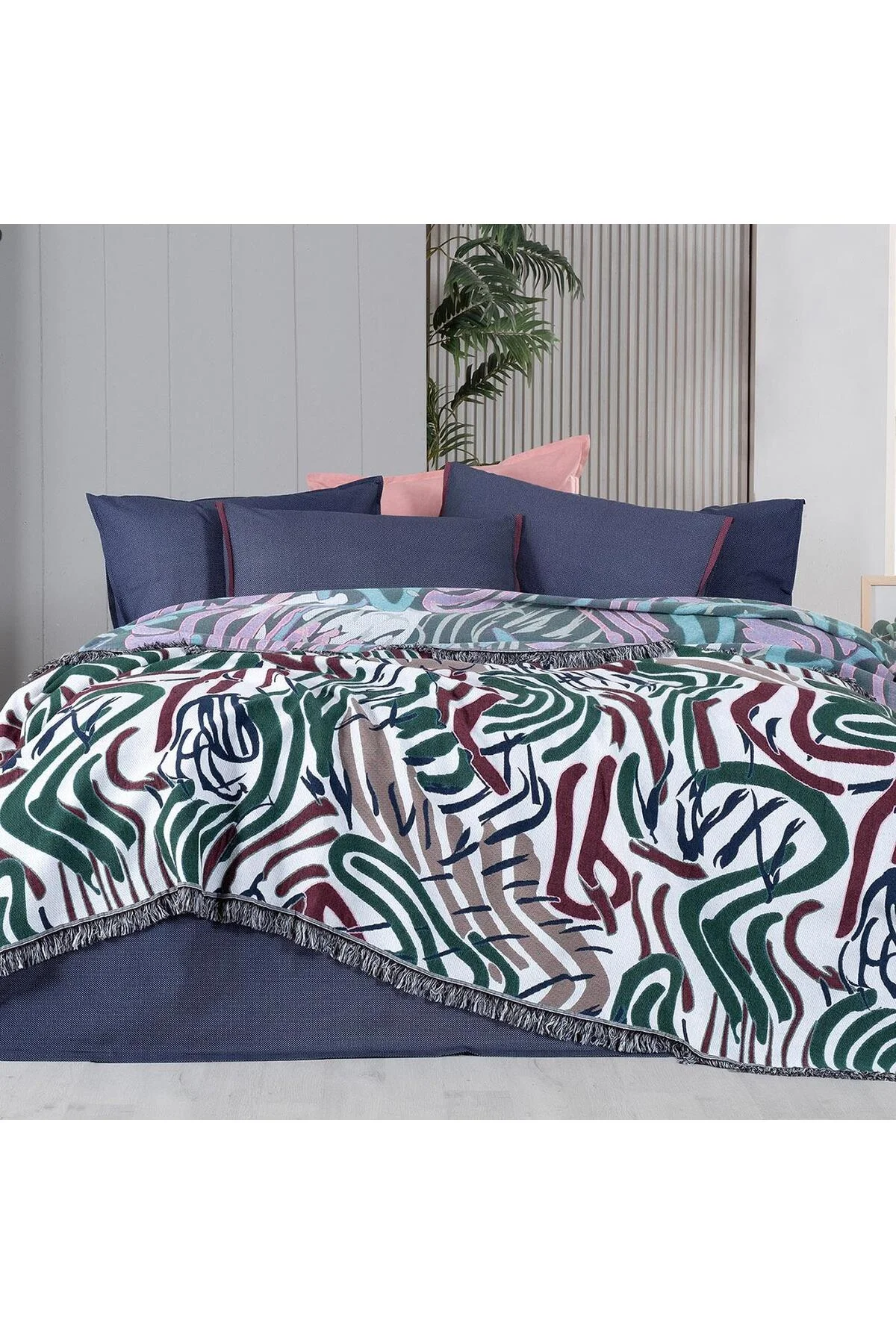 Favor Multicolor Çift Kişilik %100 Pamuk İpliği Boyalı Pike Takımı Favor Multicolor Çift Kişilik %100 Pamuk İpliği Boyalı Pike Takımı