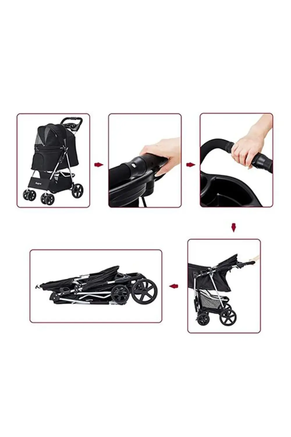 Favorite Kedi Ve Köpek Gezdirme Arabası Pembe 46x78x99 Cm