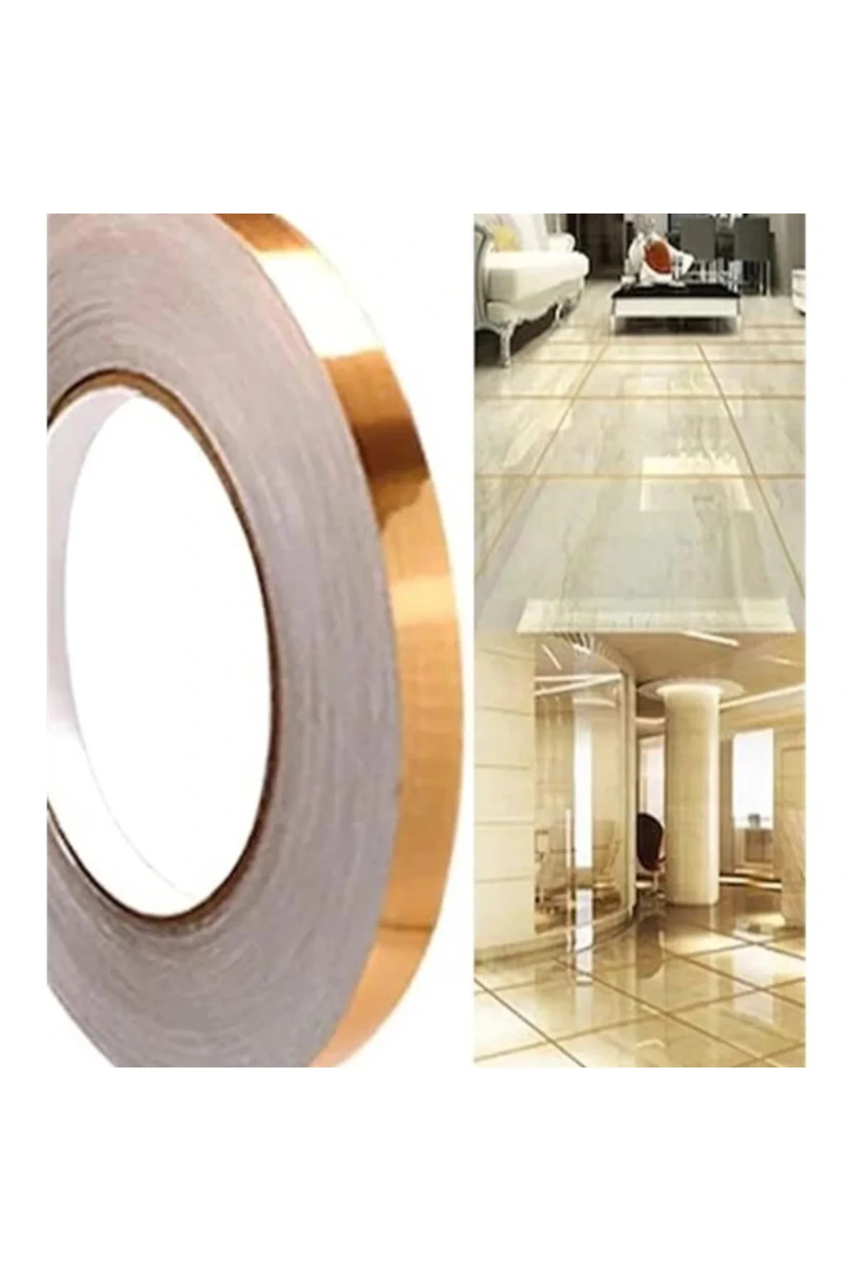 Fayans Arası Yapışkanlı Folyo Derz Bandı Şerit Bant Gold 1 Cm 50 Metre 1420
