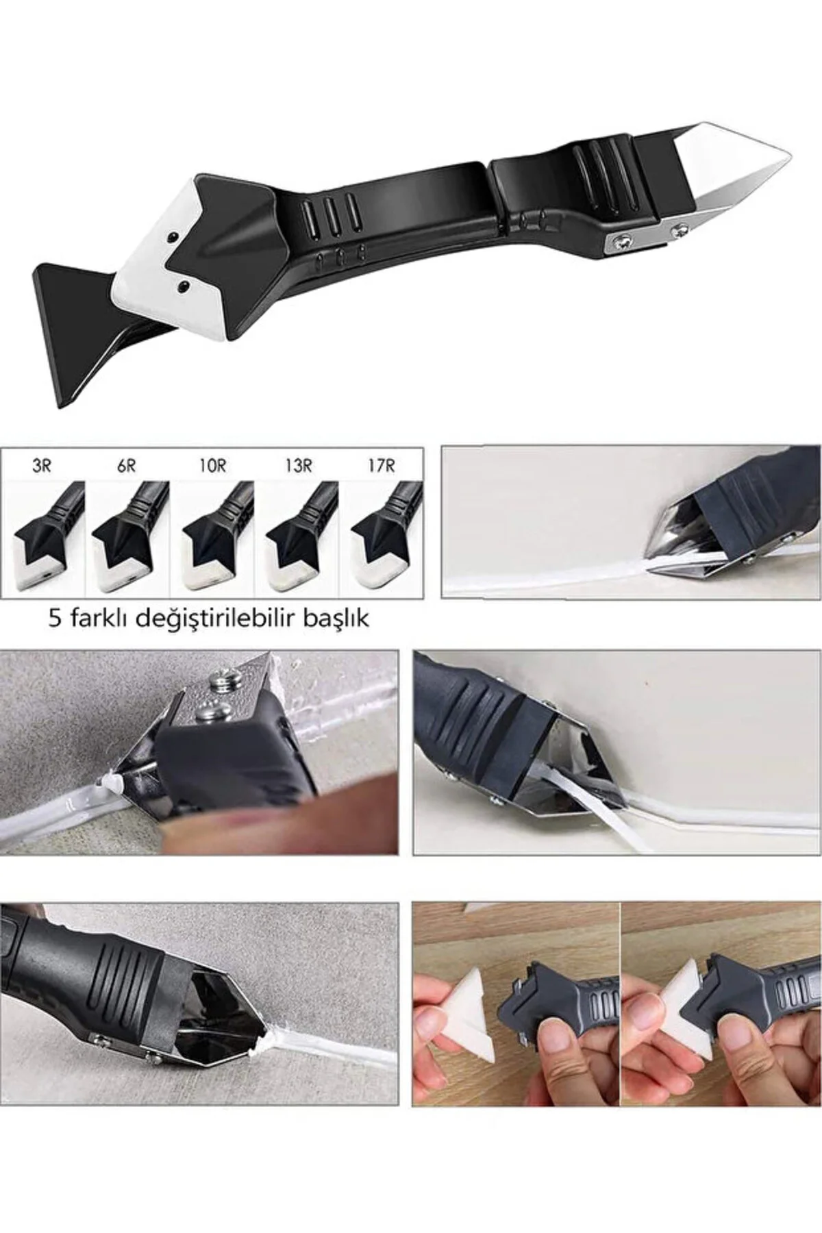 Fayans Derz Dolgu Silikon Kazıyıcı Sıyırıcı Ve Uygulayıcı 3 Ü 1 A