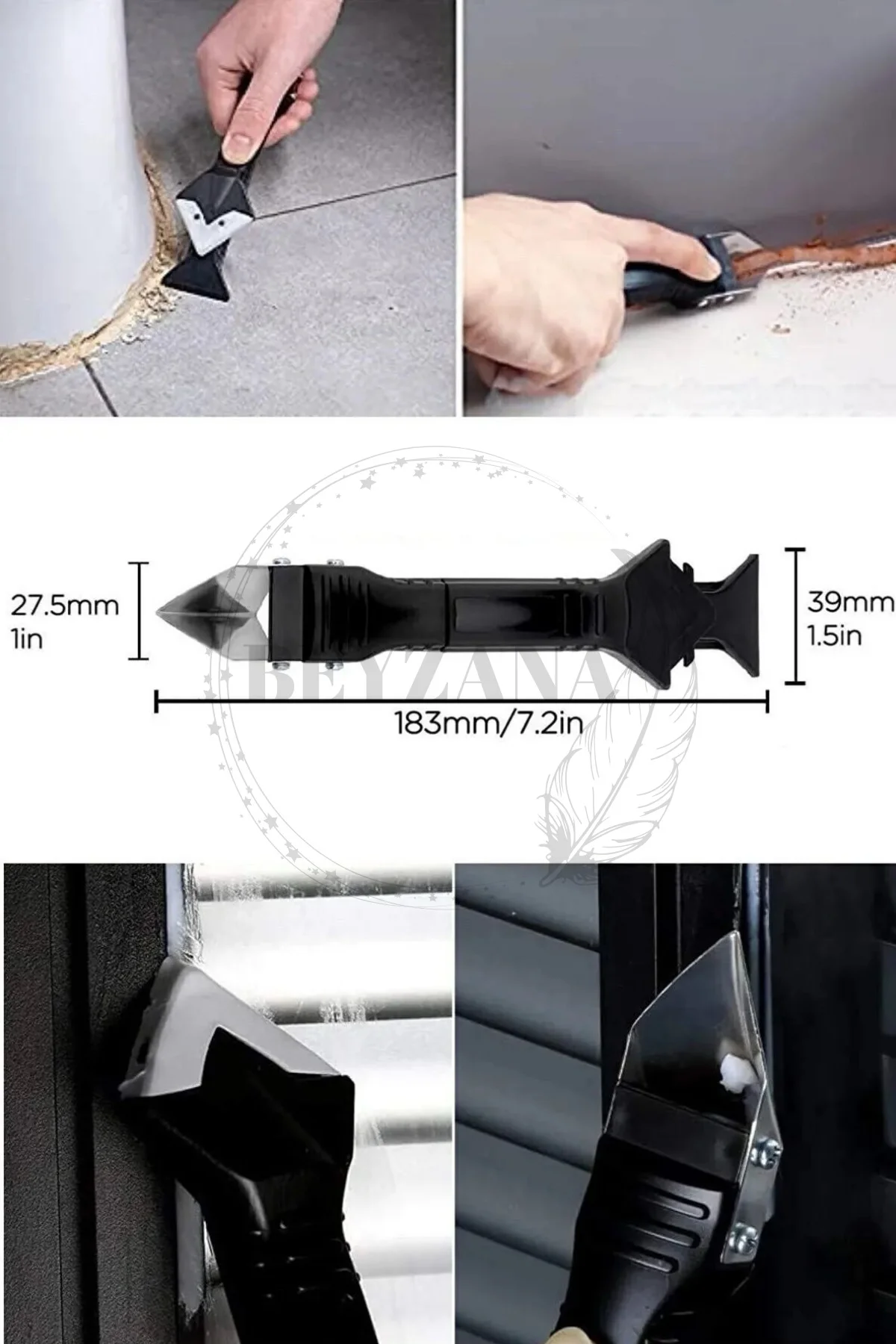 Fayans Derz Dolgu Silikon Kazıyıcı Sıyırıcı Ve Uygulayıcı 3 Ü 1 A