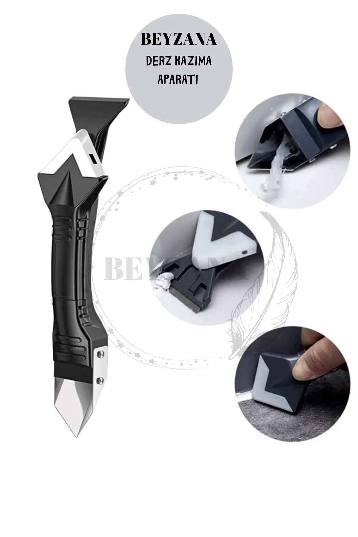 Fayans Derz Dolgu Silikon Kazıyıcı Sıyırıcı Ve Uygulayıcı 3 Ü 1 A