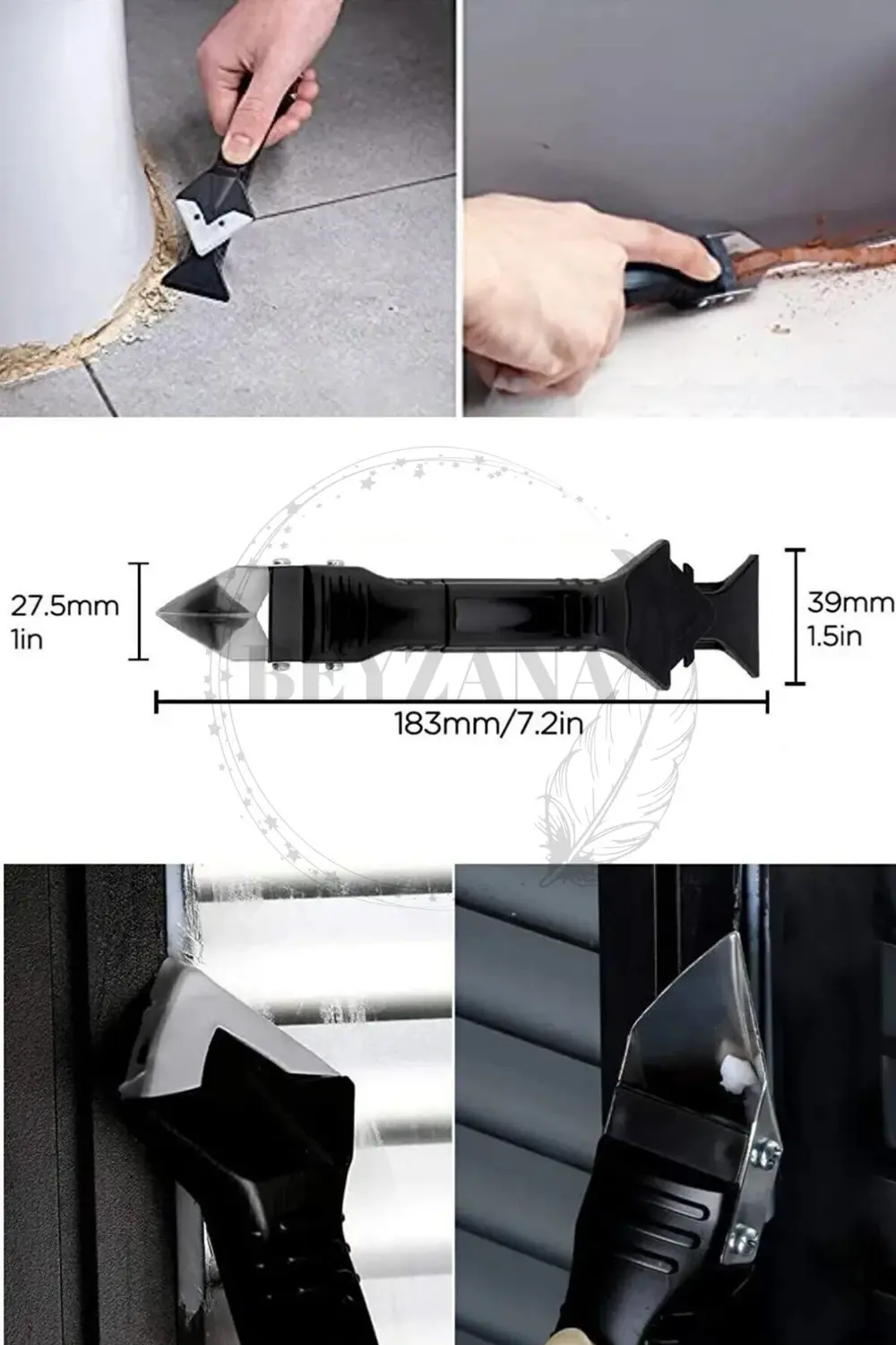 Fayans Derz Dolgu Silikon Kazıyıcı Sıyırıcı Ve Uygulayıcı 3 Ü 1 A