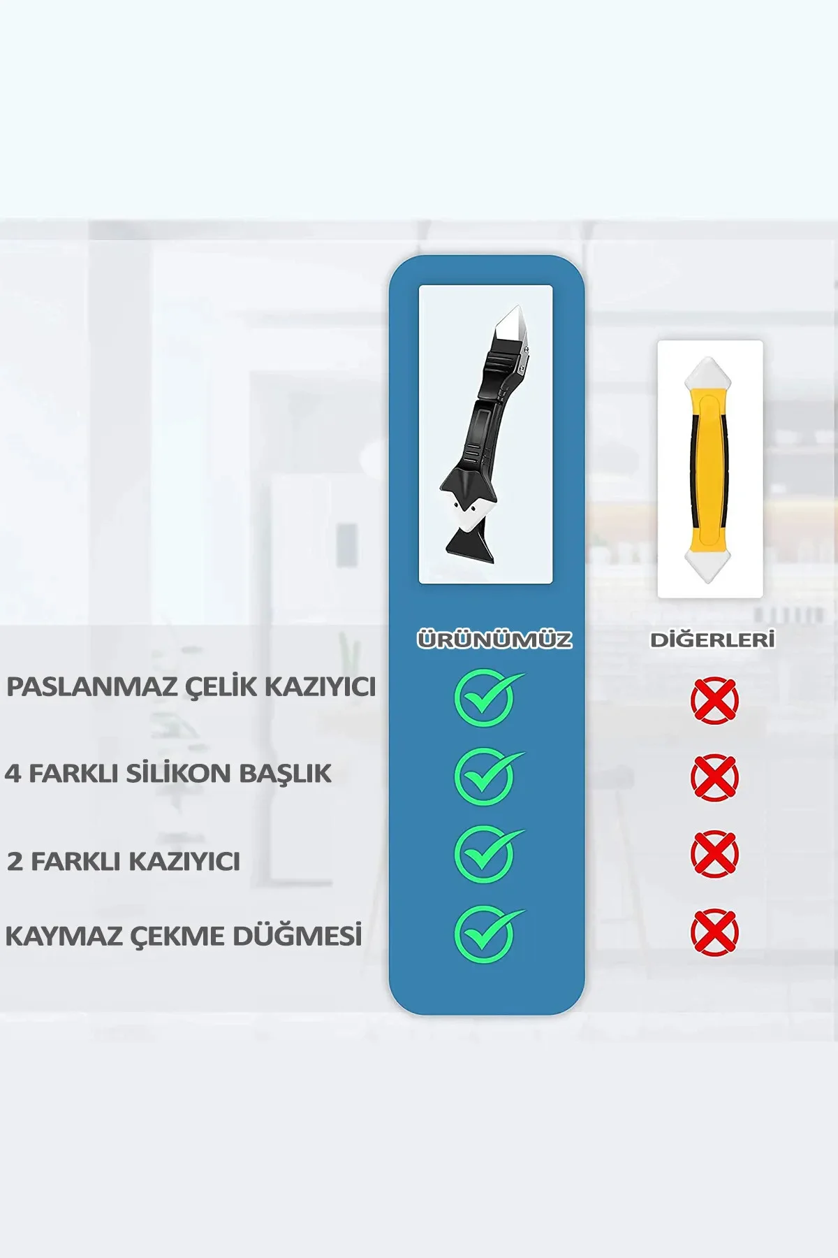 Fayans Ve Derz Temizleyici Bıçak Paslanmaz Çelik Fayans Arası Tem