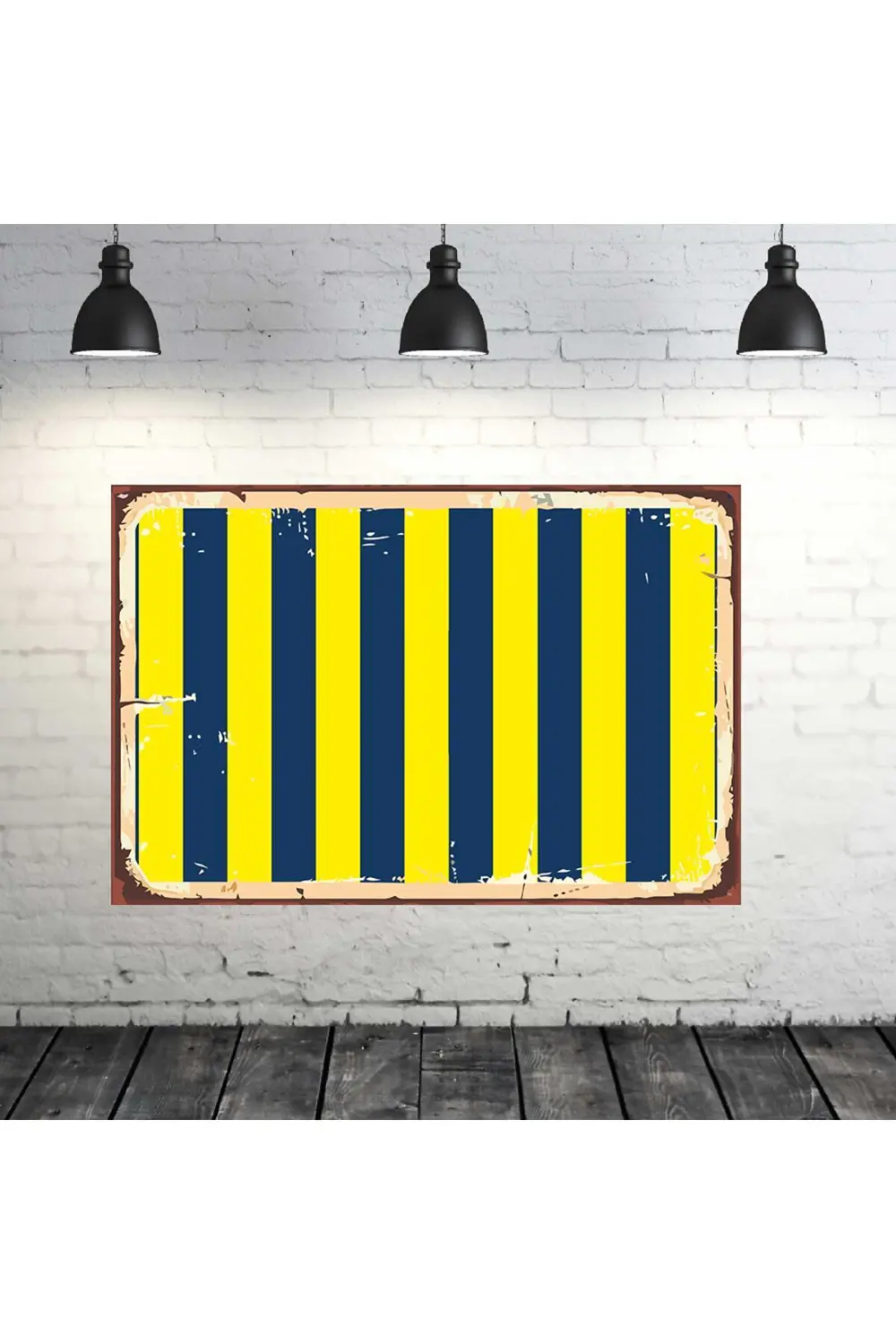 Fb Bayrağı Tasarımlı 20x30 Cm Retro Ahşap Tablo