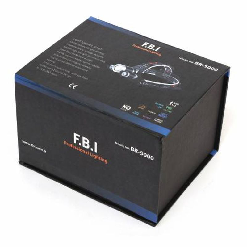 F.B.I BR-5000 T6 5000 LM 3xCree XML-T6+2R5 LED Kafa Feneri F.B.I BR-5000 T6 5000 LM 3xCree XML-T6+2R5 LED Kafa Feneri